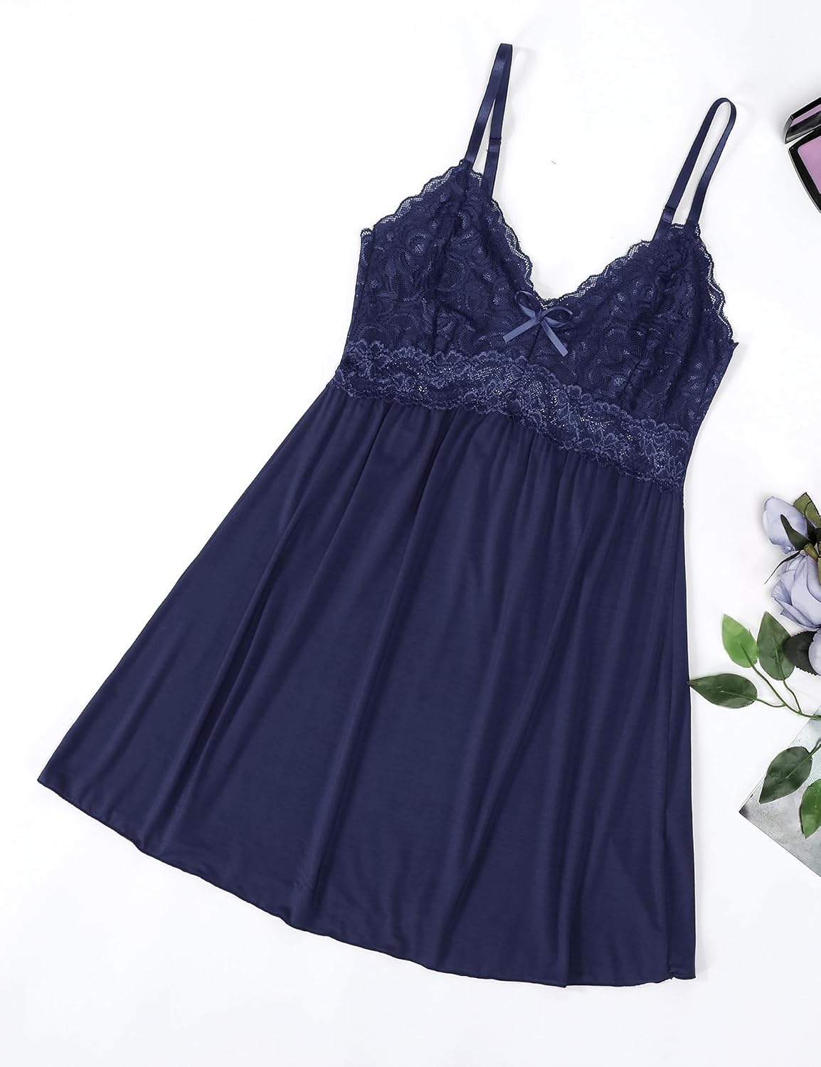 Oberitiny Lace Modal V-Neck Babydoll Chemise — image 6