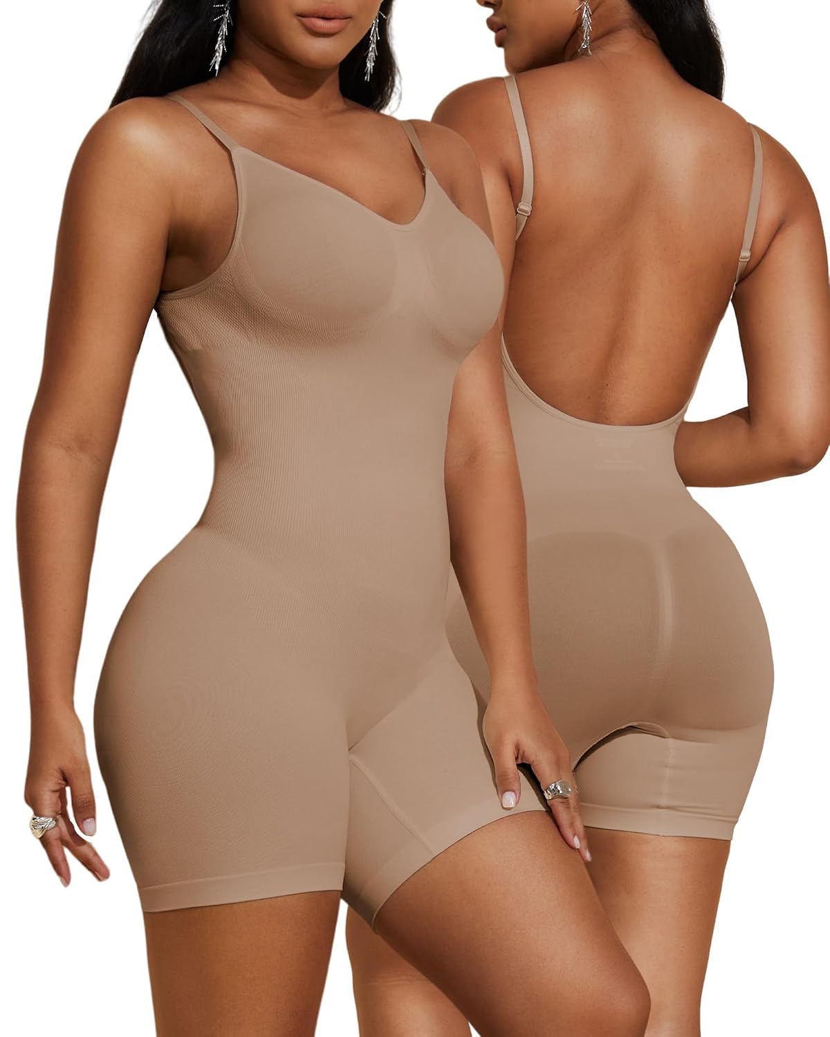 PAUKEE Backless Shapewear Bodysuit Tummy Control