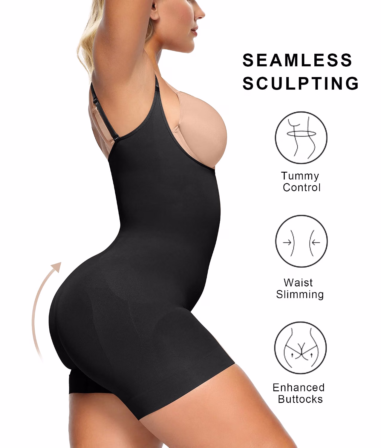 SHAPERX Tummy Control Seamless Bodysuit — image 3