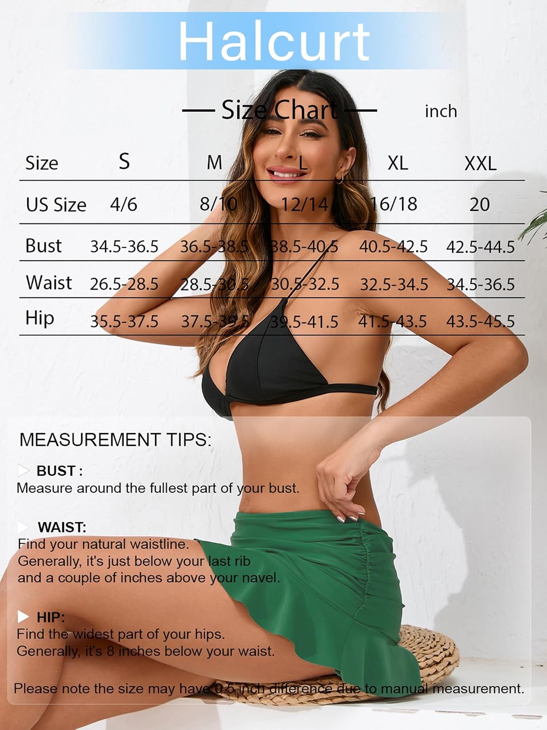 Halcurt Ruched Ruffle Swim Skirt for Women — image 6