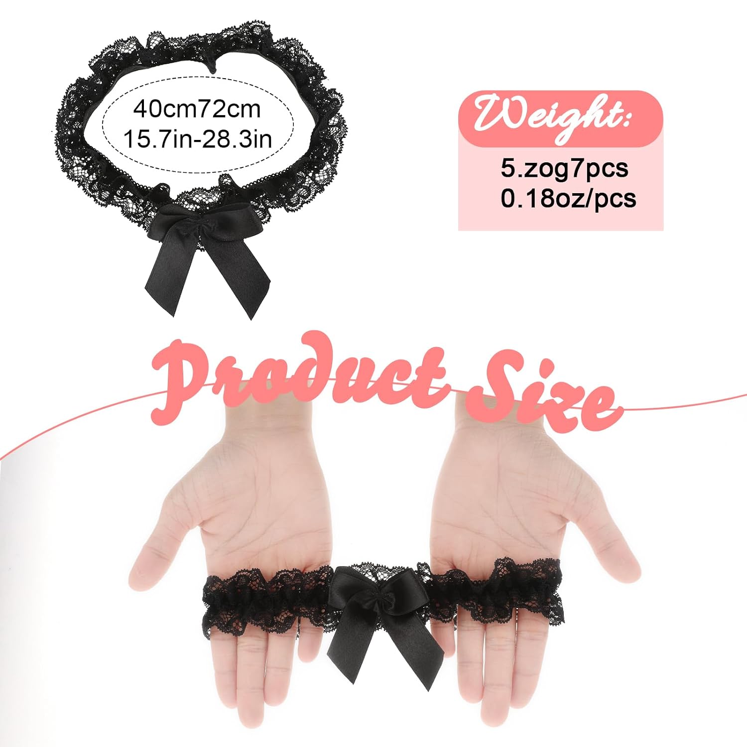 Tyqour Black Wedding Garter with Bowknot — image 4