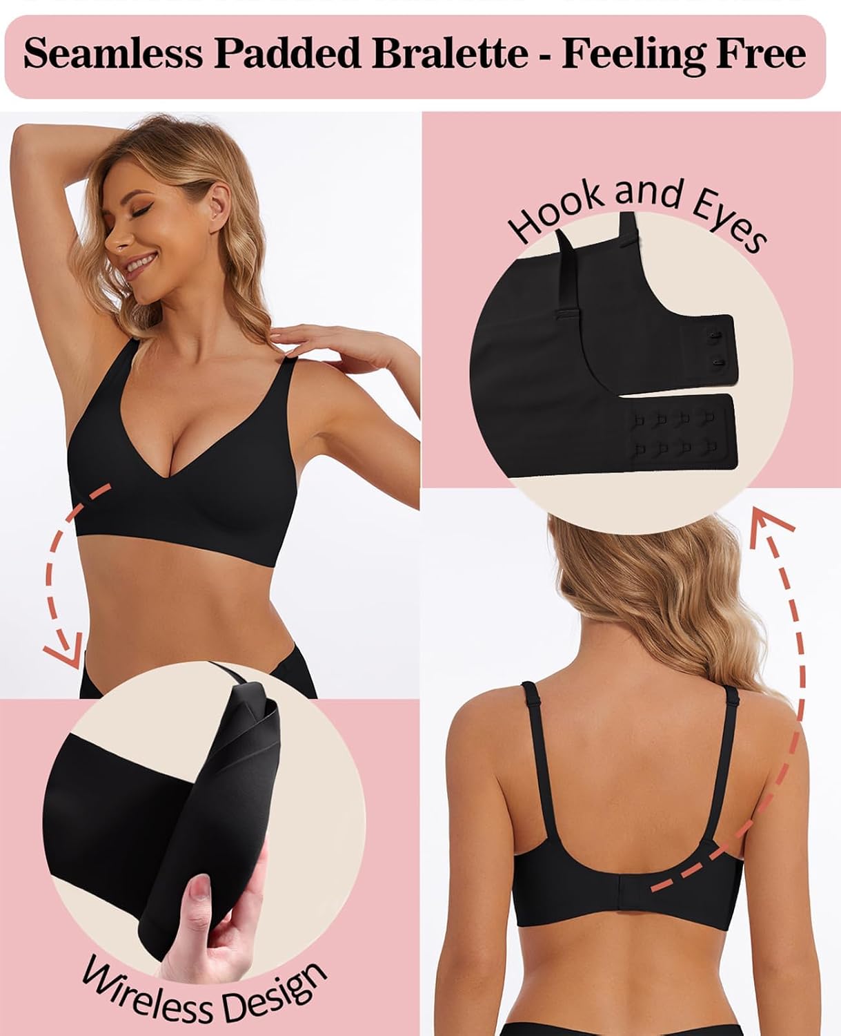 BOUFOR Wireless Push Up Bralette Seamless Jelly Bra — image 3