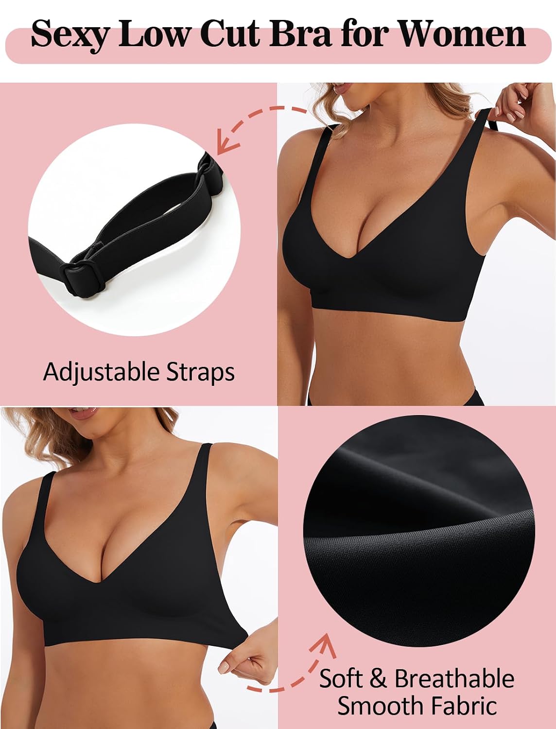 BOUFOR Wireless Push Up Bralette Seamless Jelly Bra — image 4
