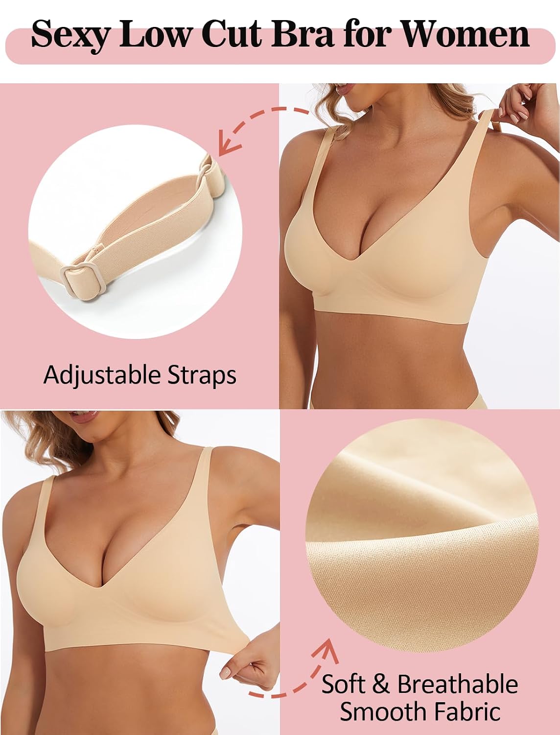 BOUFOR Deep V Wireless Push-Up Bralette — image 3