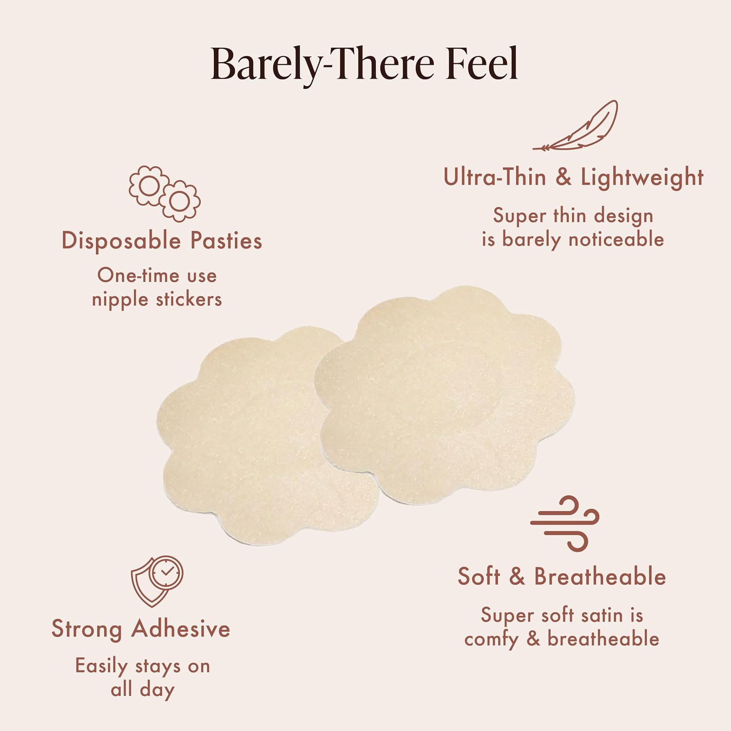 Bare Babe Satin Nipple Pasties for Women — image 4