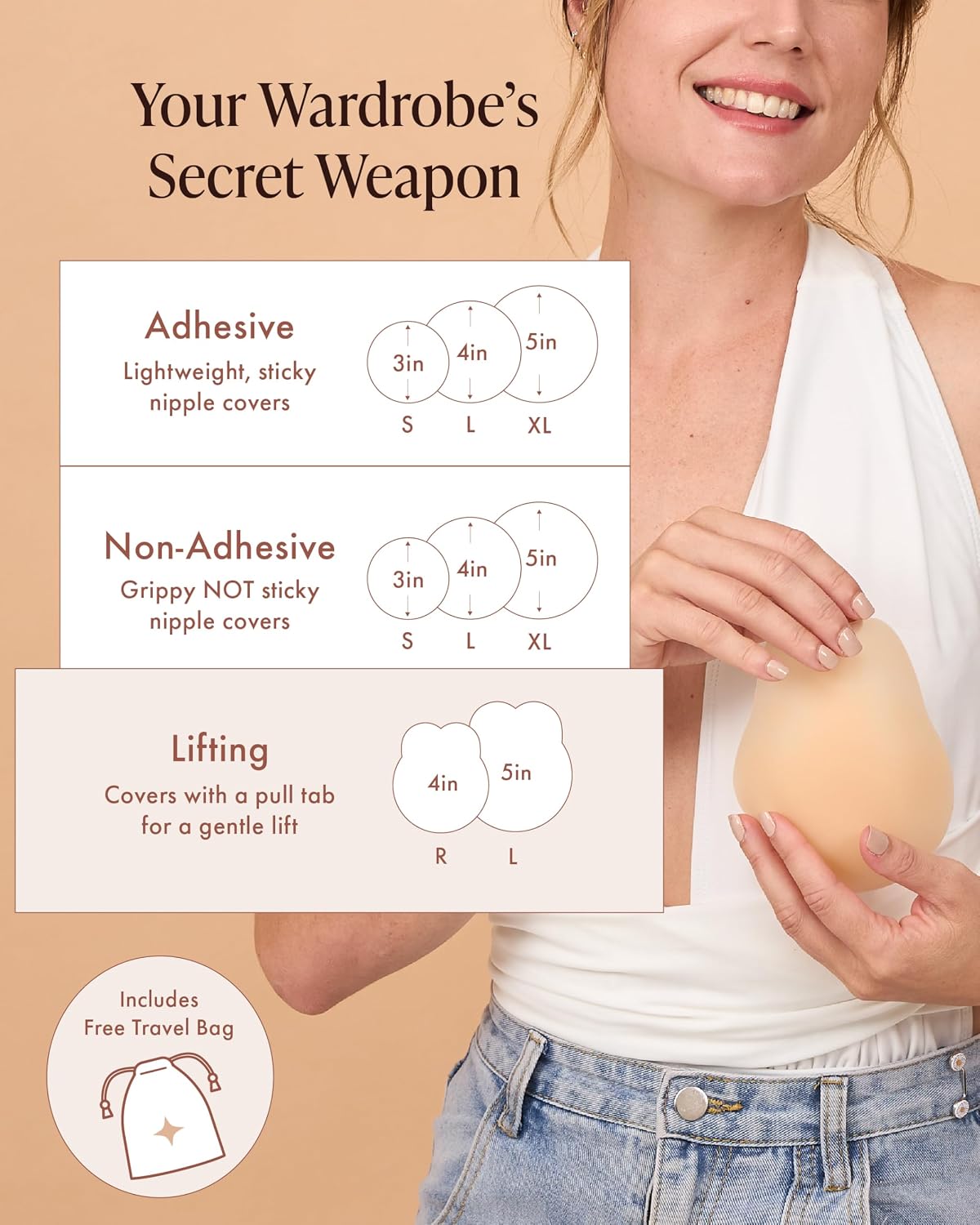 Bare Babe Reusable Sticky Nipple Covers with Lift — image 2