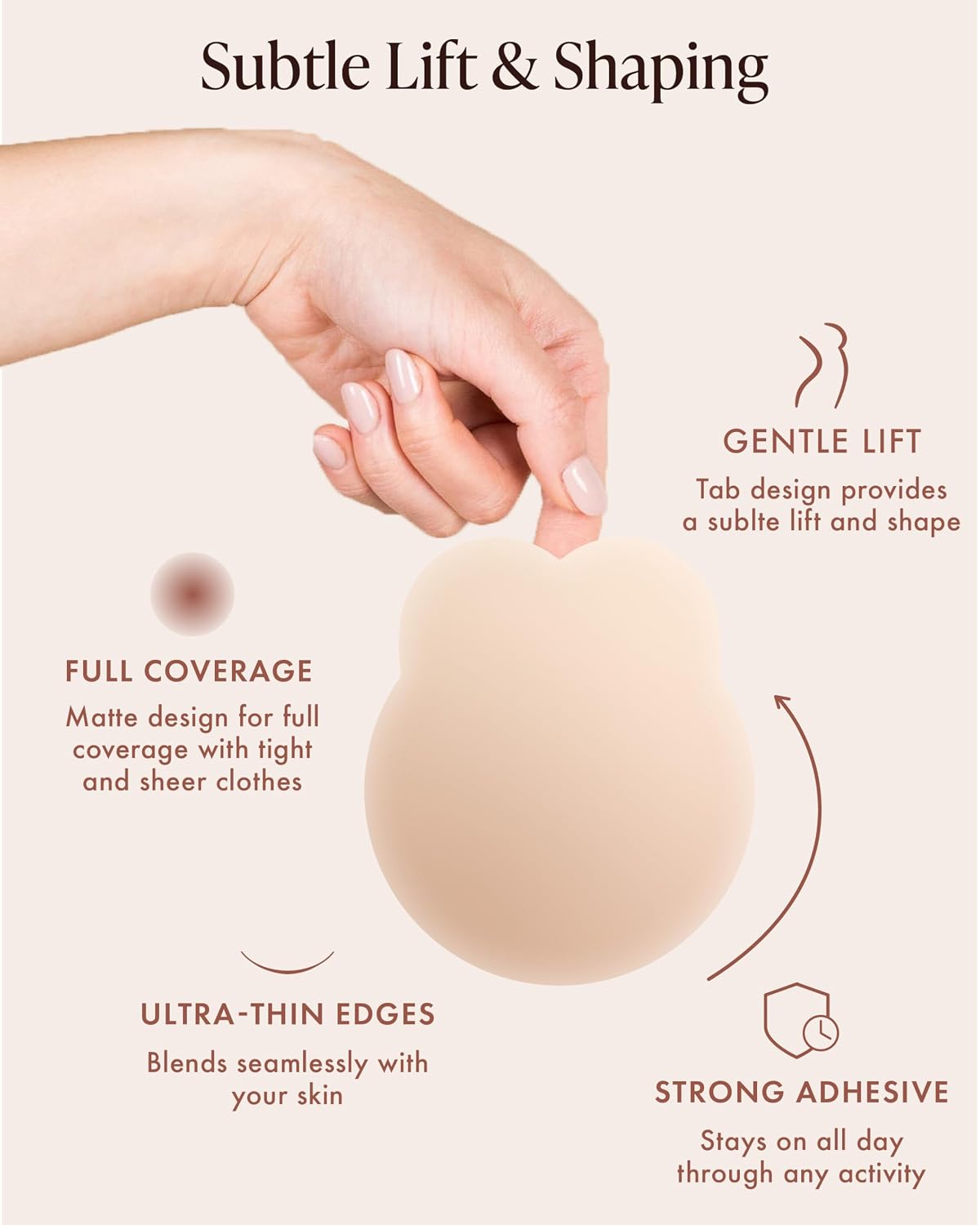 Bare Babe Reusable Sticky Nipple Covers with Lift — image 4