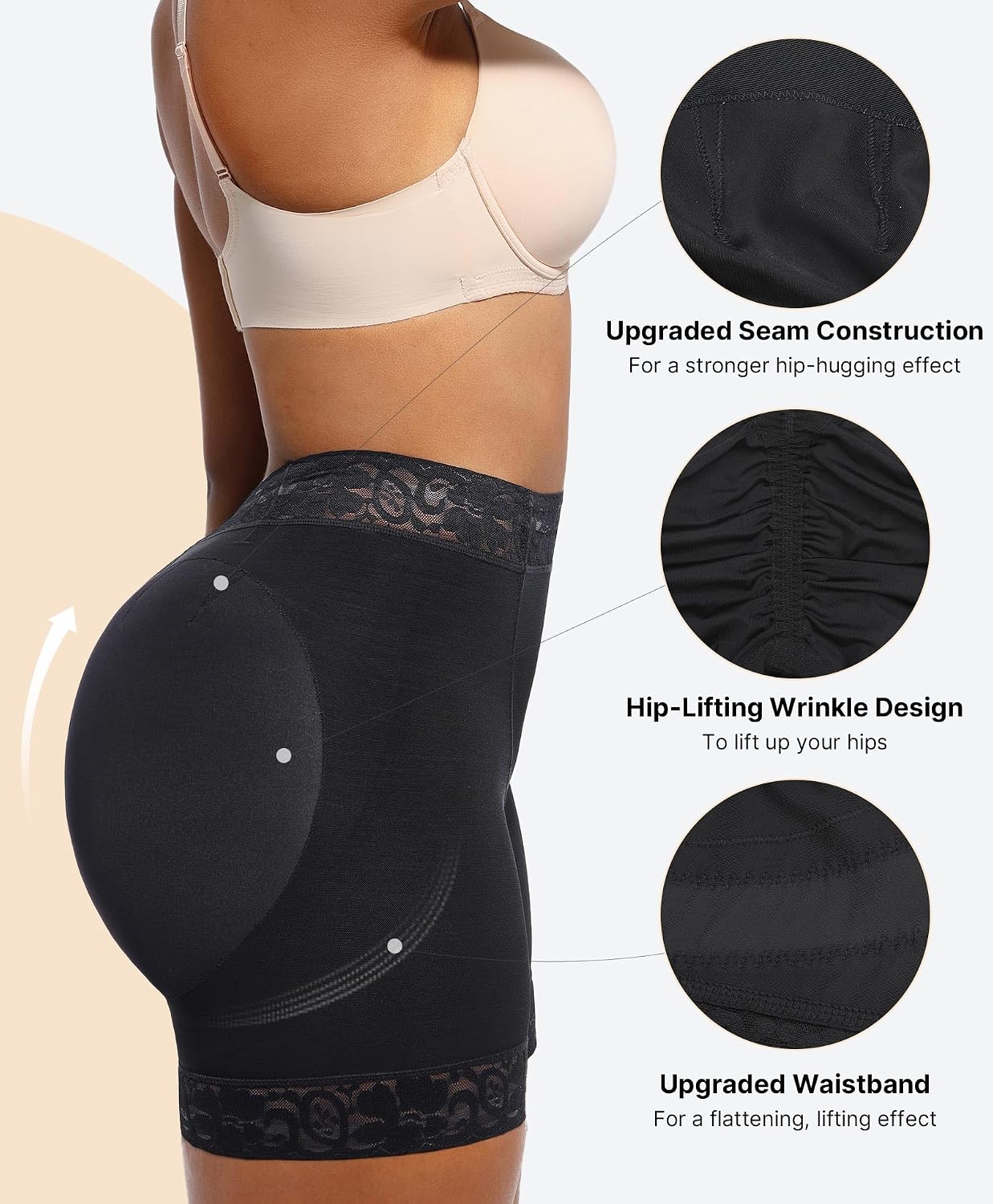 SHAPELLX Butt Lifting Shapewear Shorts with Tummy Control — image 4