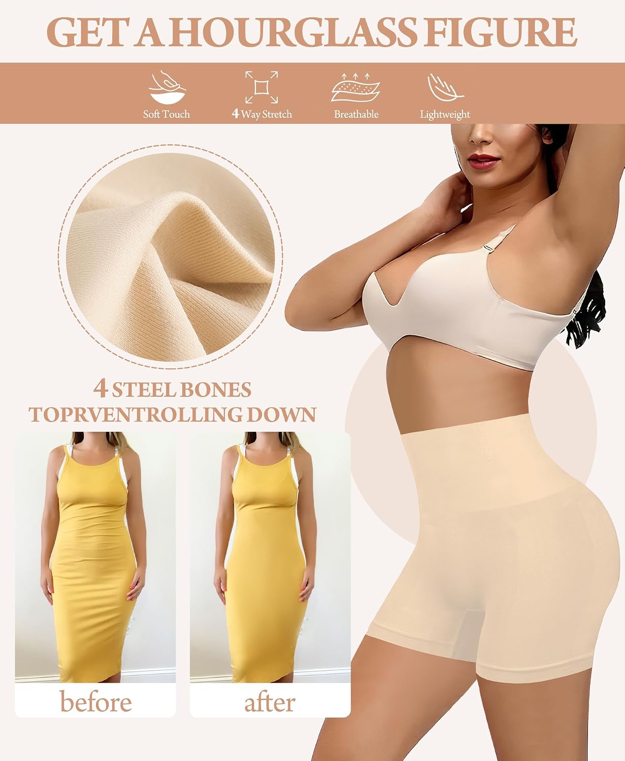 ZENUTA High Waisted Shapewear Shorts with Boning — image 5