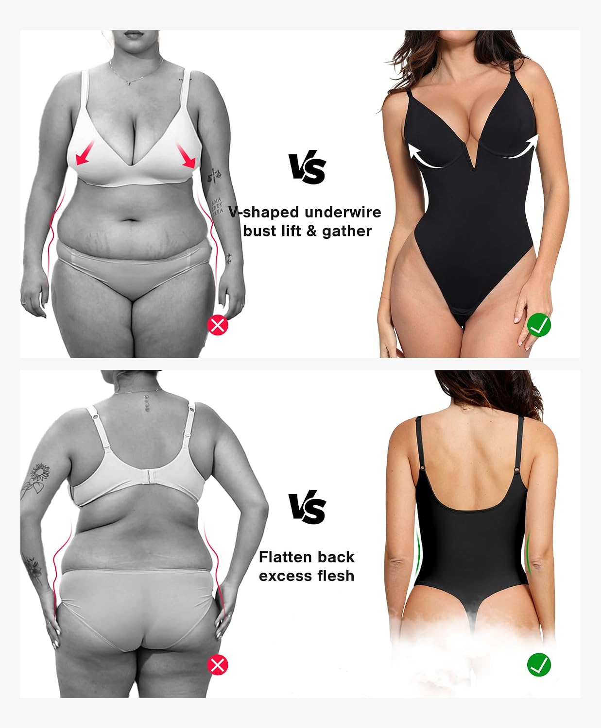 Popilush Women's Tummy Control Shapewear Bodysuit — image 3