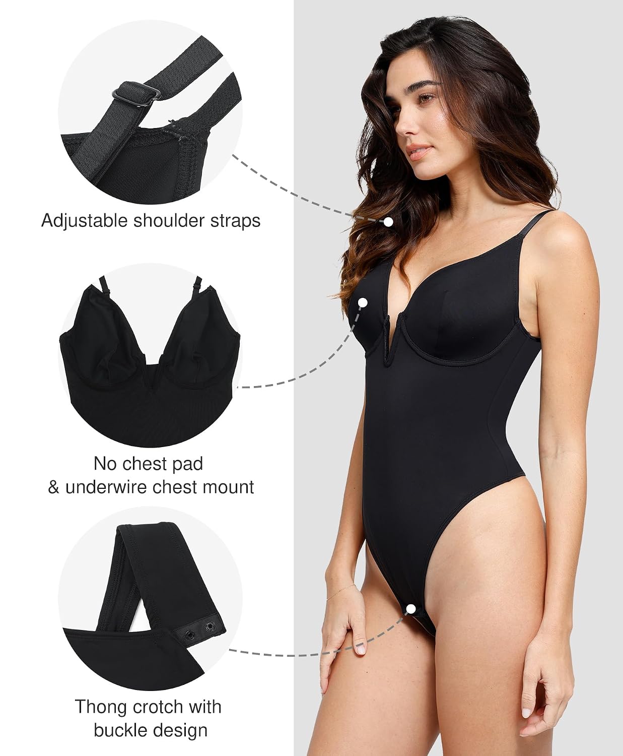 Popilush Women's Tummy Control Shapewear Bodysuit — image 4