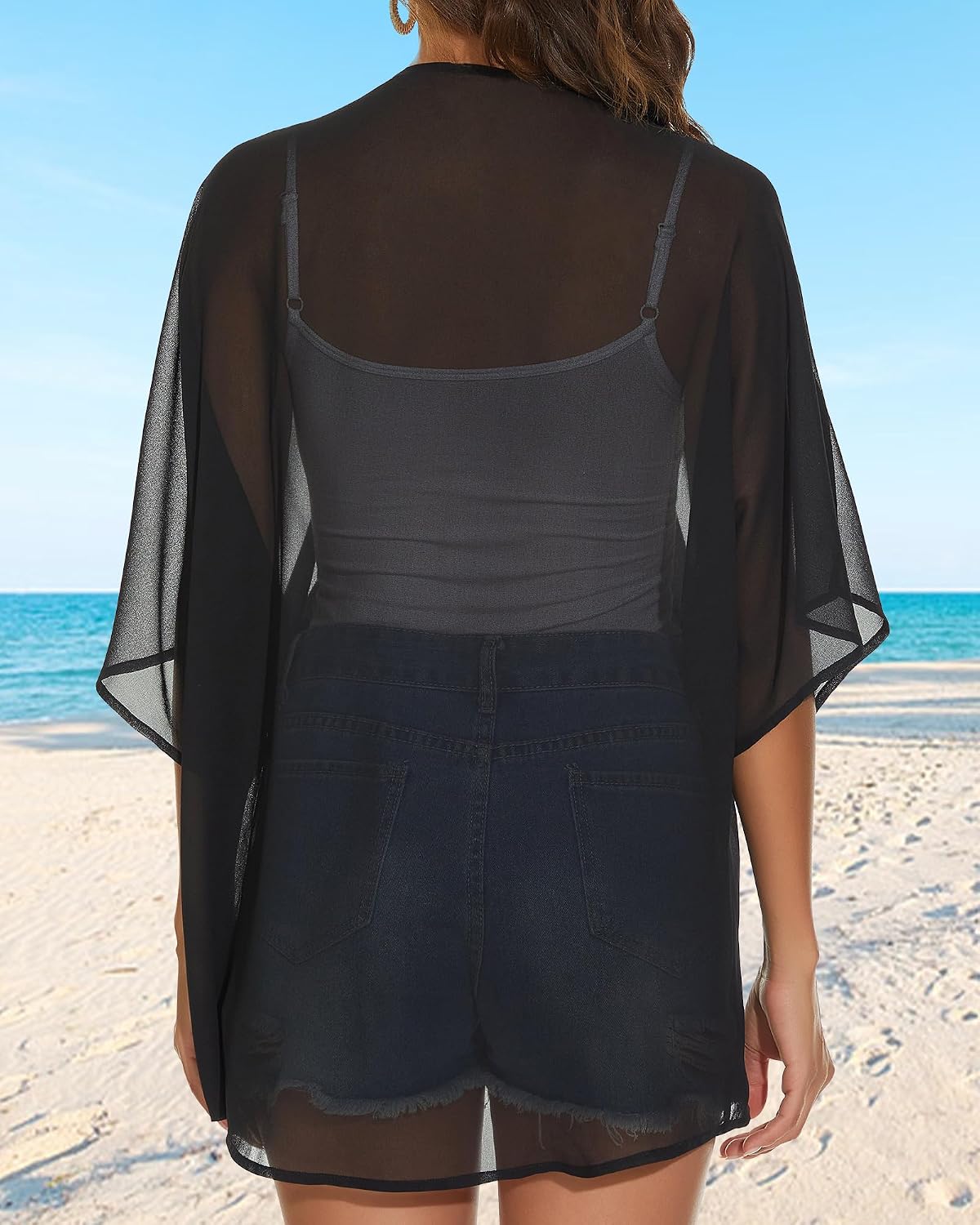 JILUVIN Women's Loose Kimono Cardigan Cover-Up — image 6
