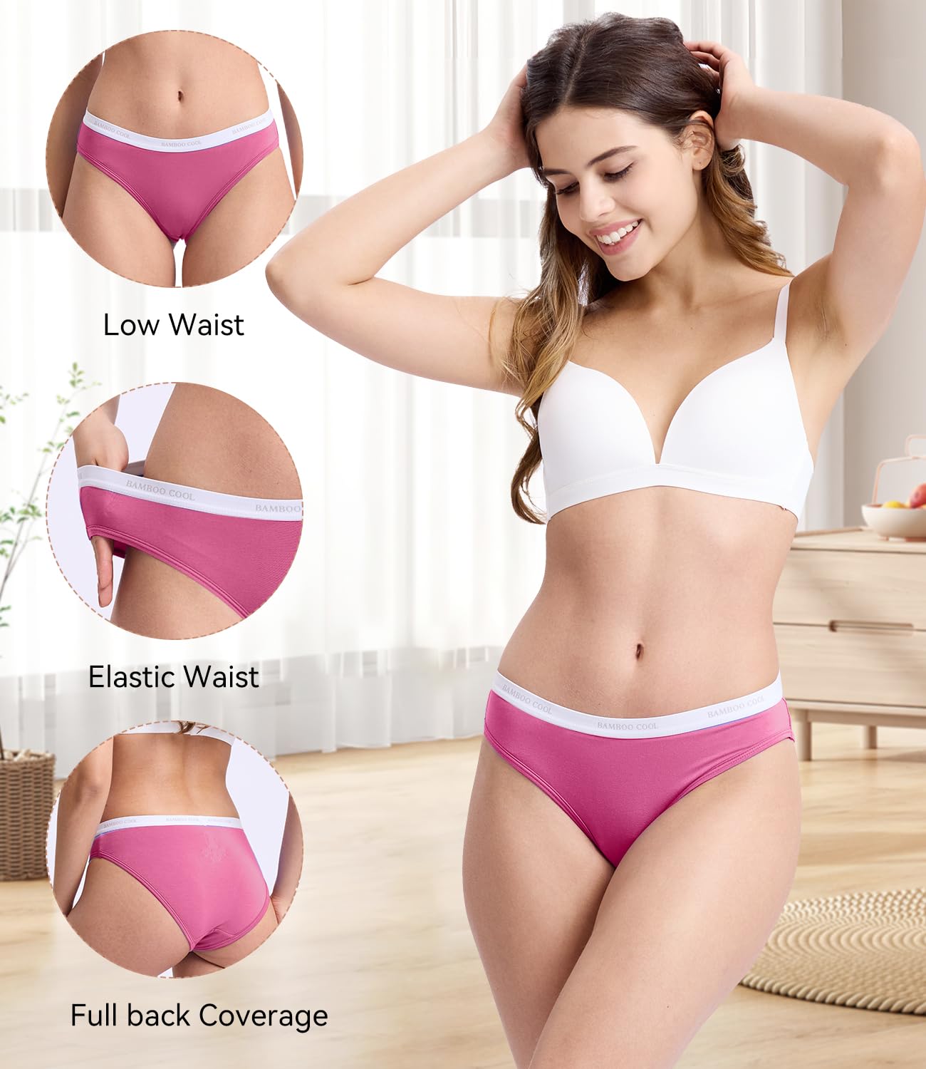 BAMBOO COOL Women's Soft Bikini Panties 5-Pack — image 5