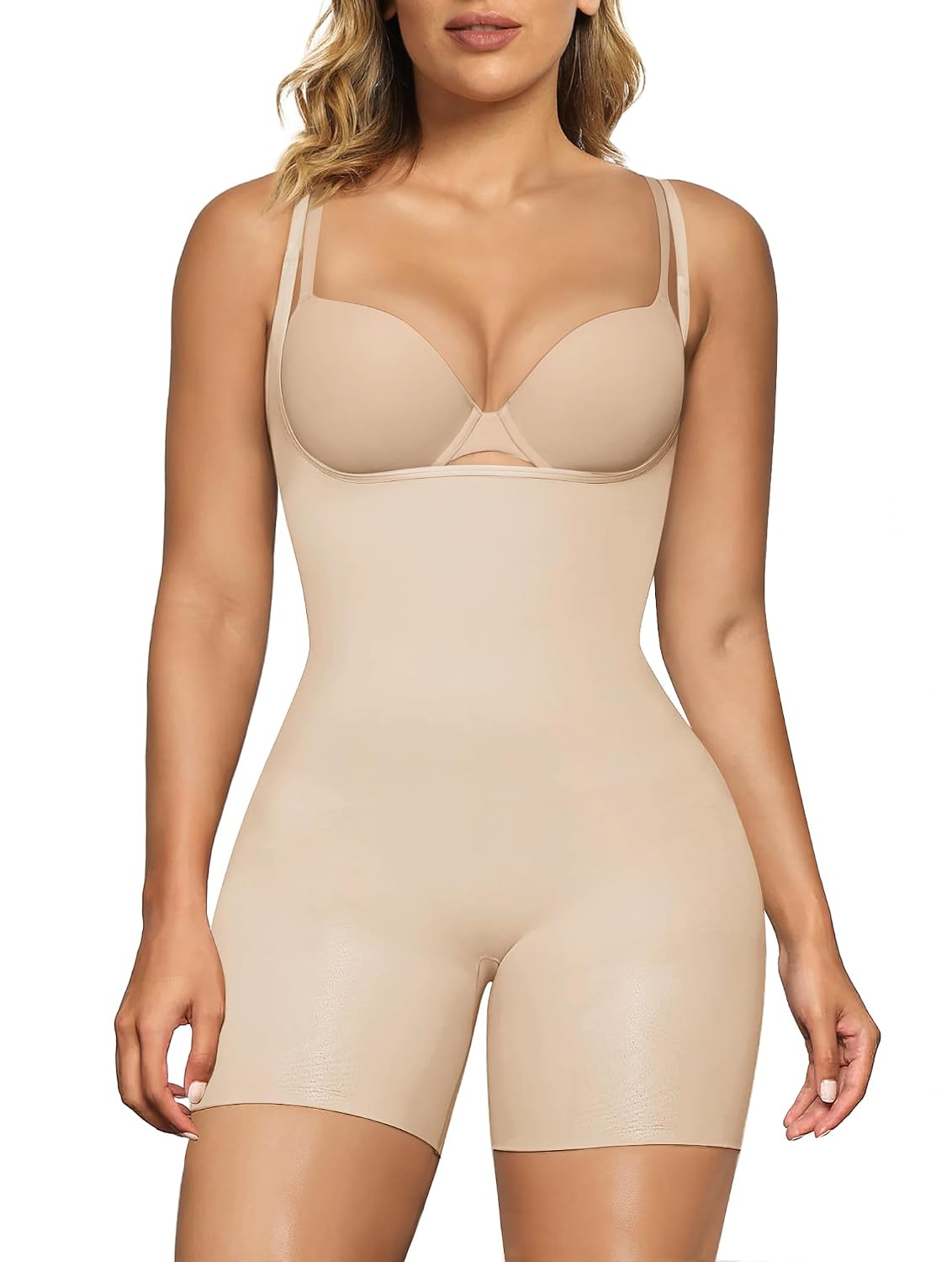 SHAPERX Women's Seamless Tummy Control Bodysuit