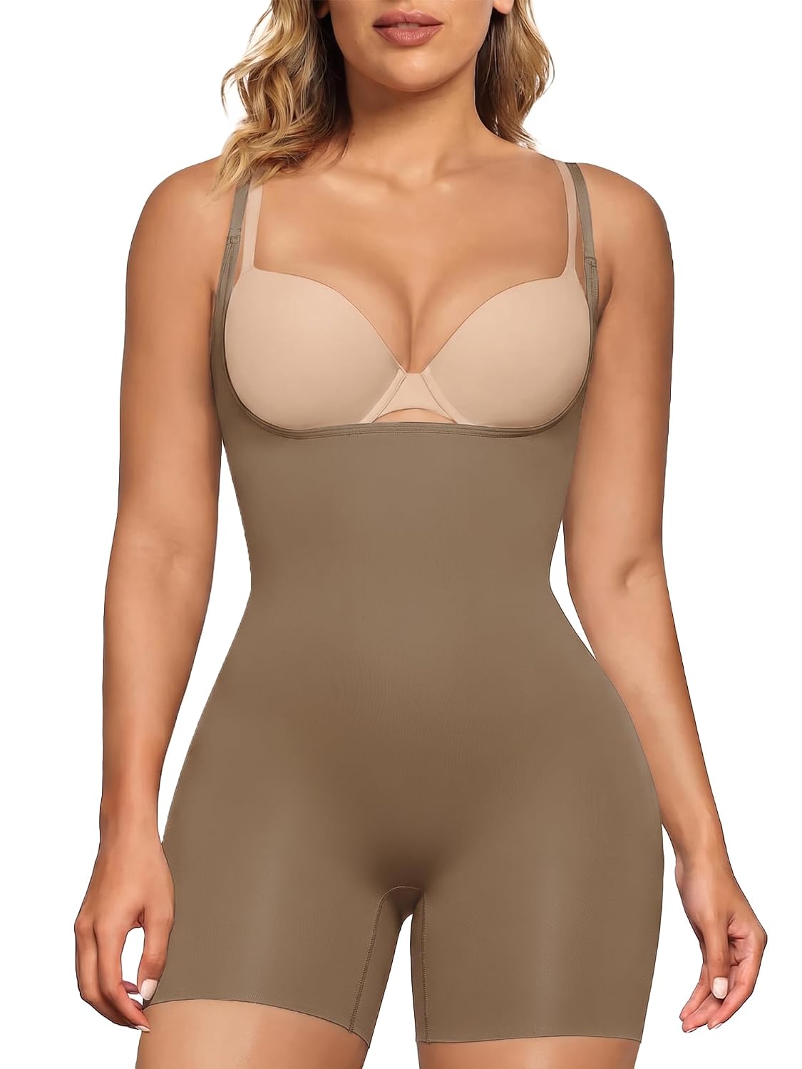 SHAPERX Women's Seamless Tummy Control Bodysuit — image 8