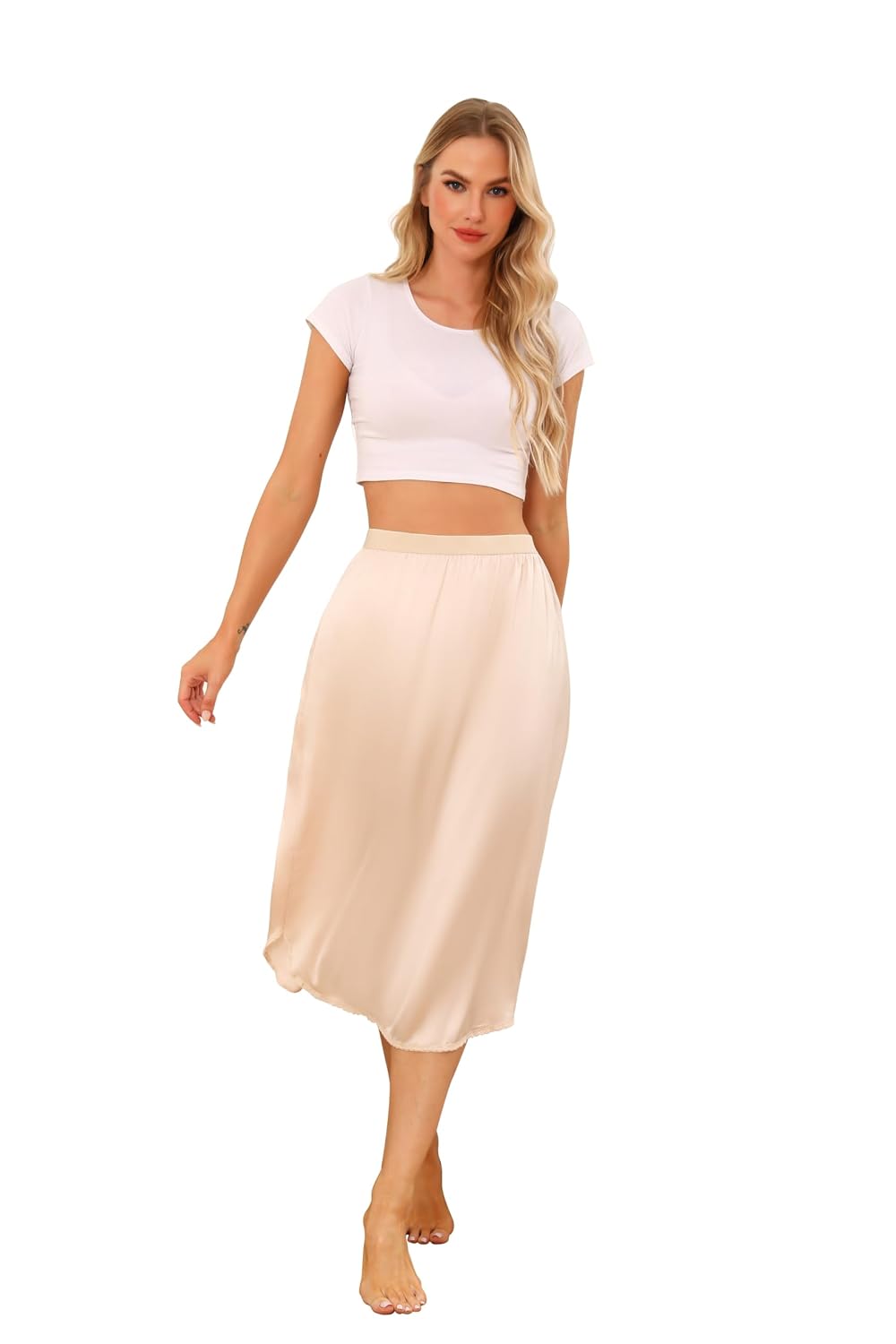 Wikoan Satin Half Slip with Lace Slit — image 6