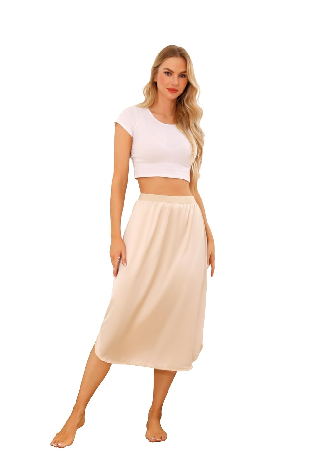 Wikoan Satin Half Slip with Lace Slit — image 7