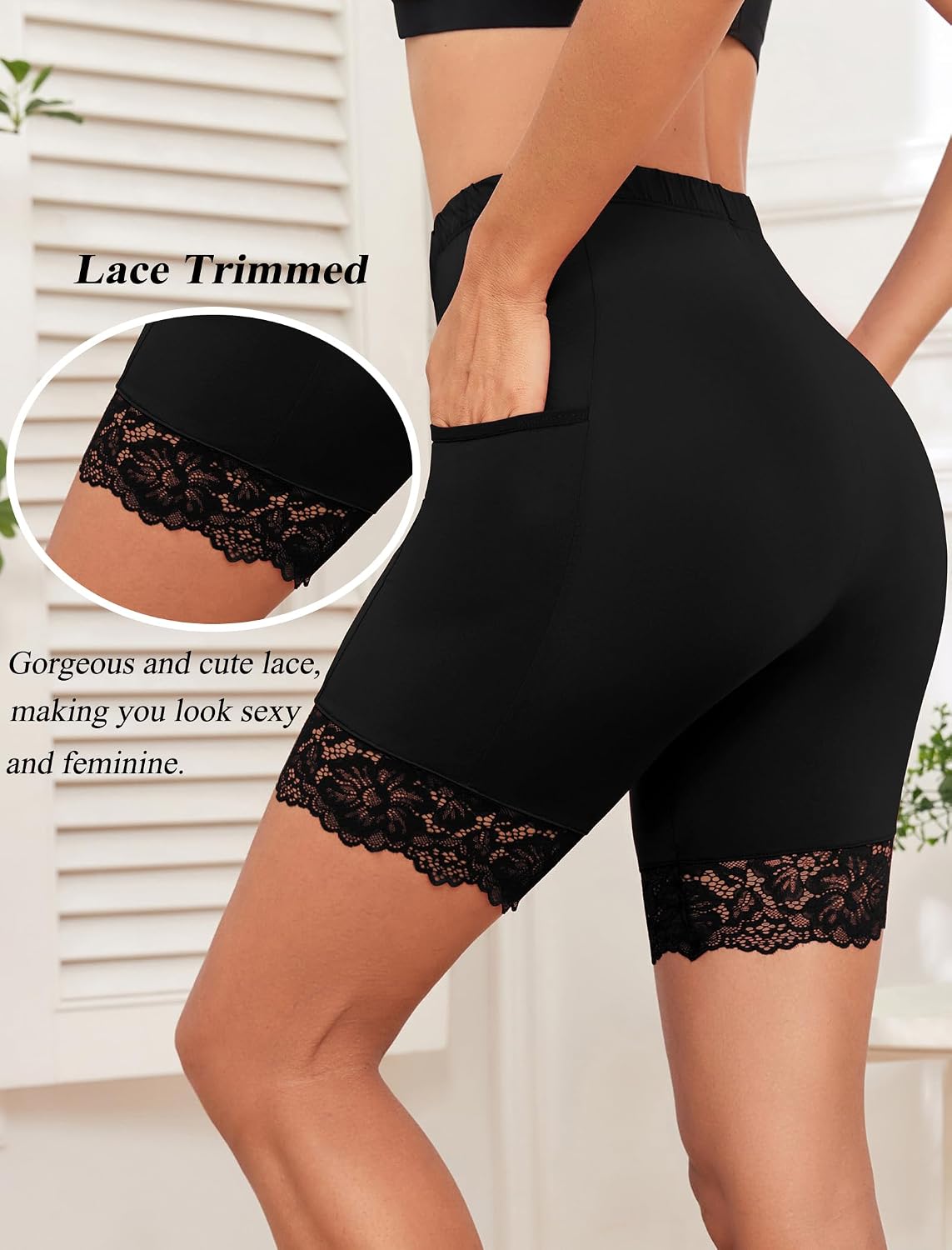 Lace Slip Shorts for Women 2 Pack — image 2