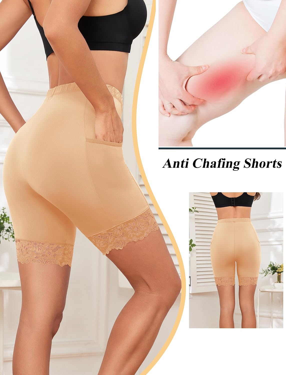 Lace Slip Shorts for Women 2 Pack — image 3