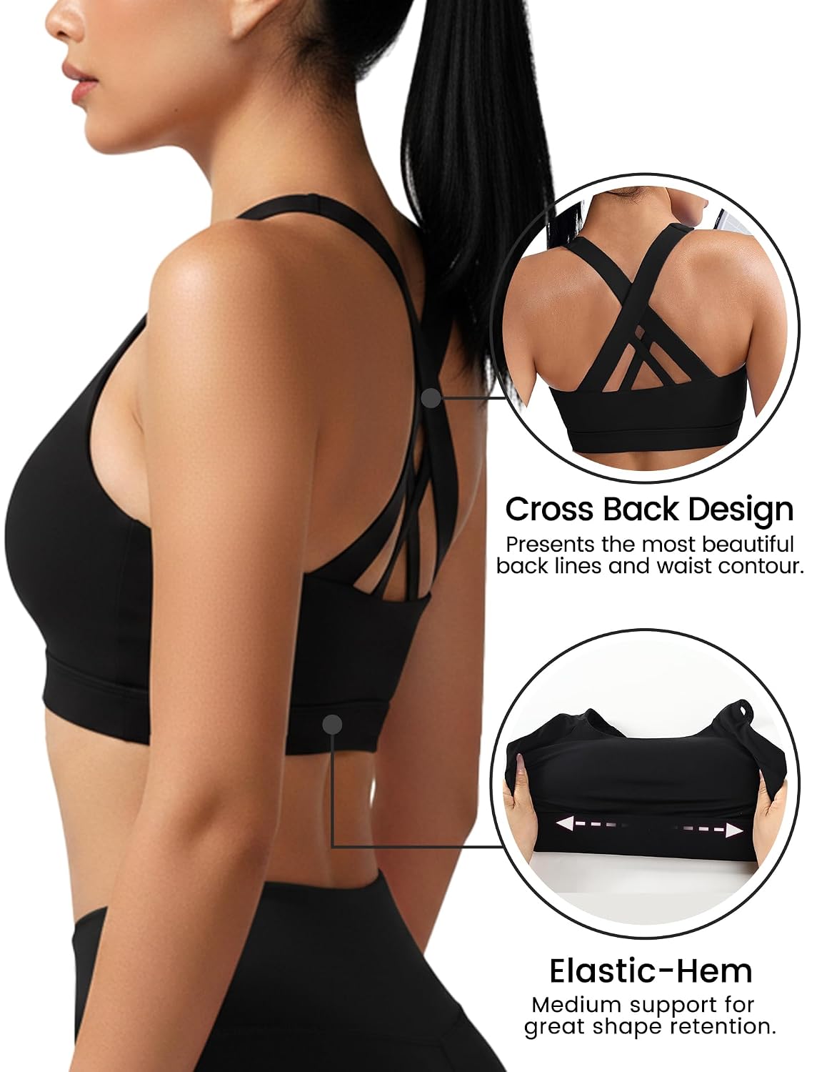 Buauty Criss Cross Sports Bra for Women — image 3