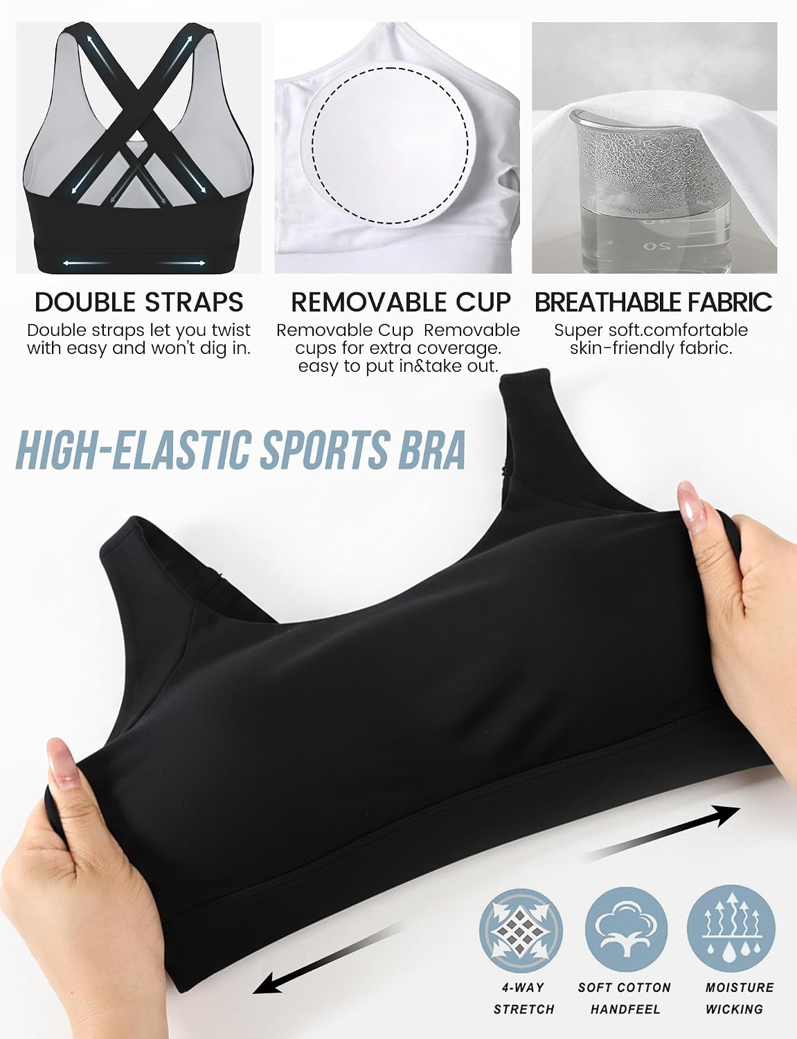 Buauty Criss Cross Sports Bra for Women — image 6