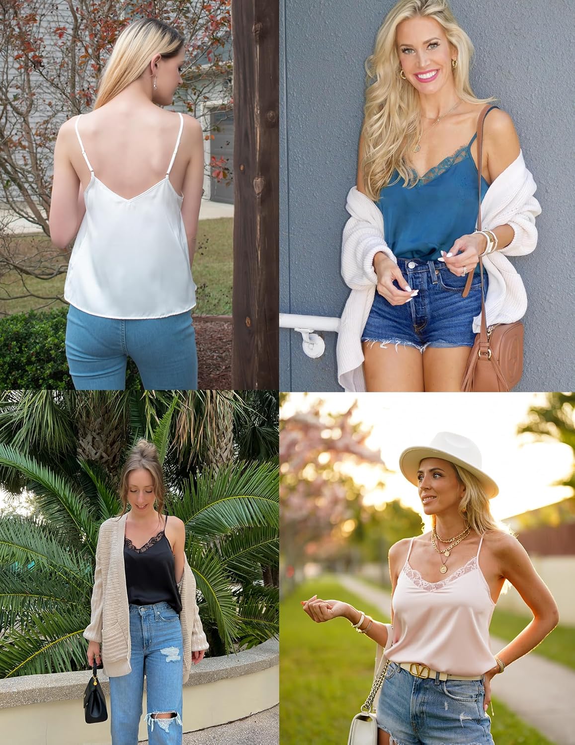 Ekouaer Satin Lace Camisole Pajama Top — image 4
