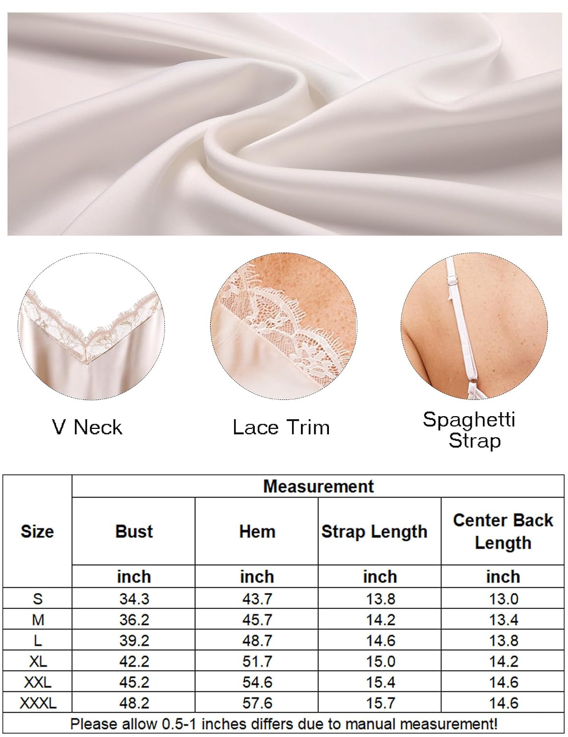 Ekouaer Satin Lace Camisole Pajama Top — image 5
