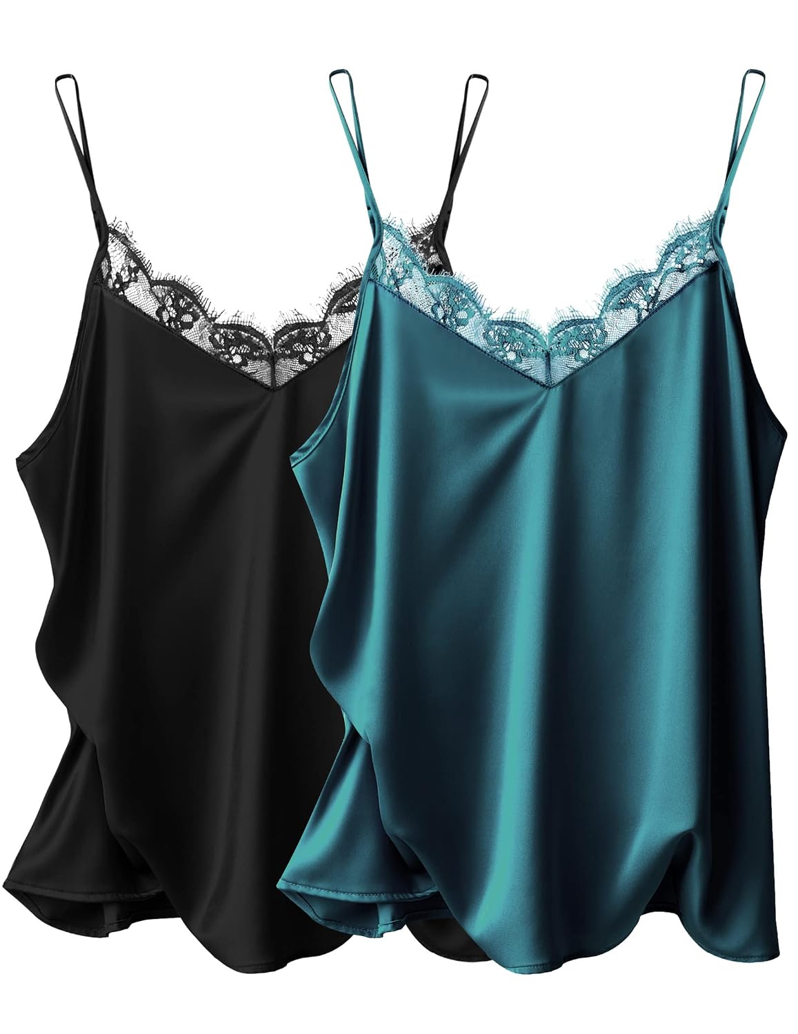 Ekouaer Satin Lace Camisole Pajama Top — image 6