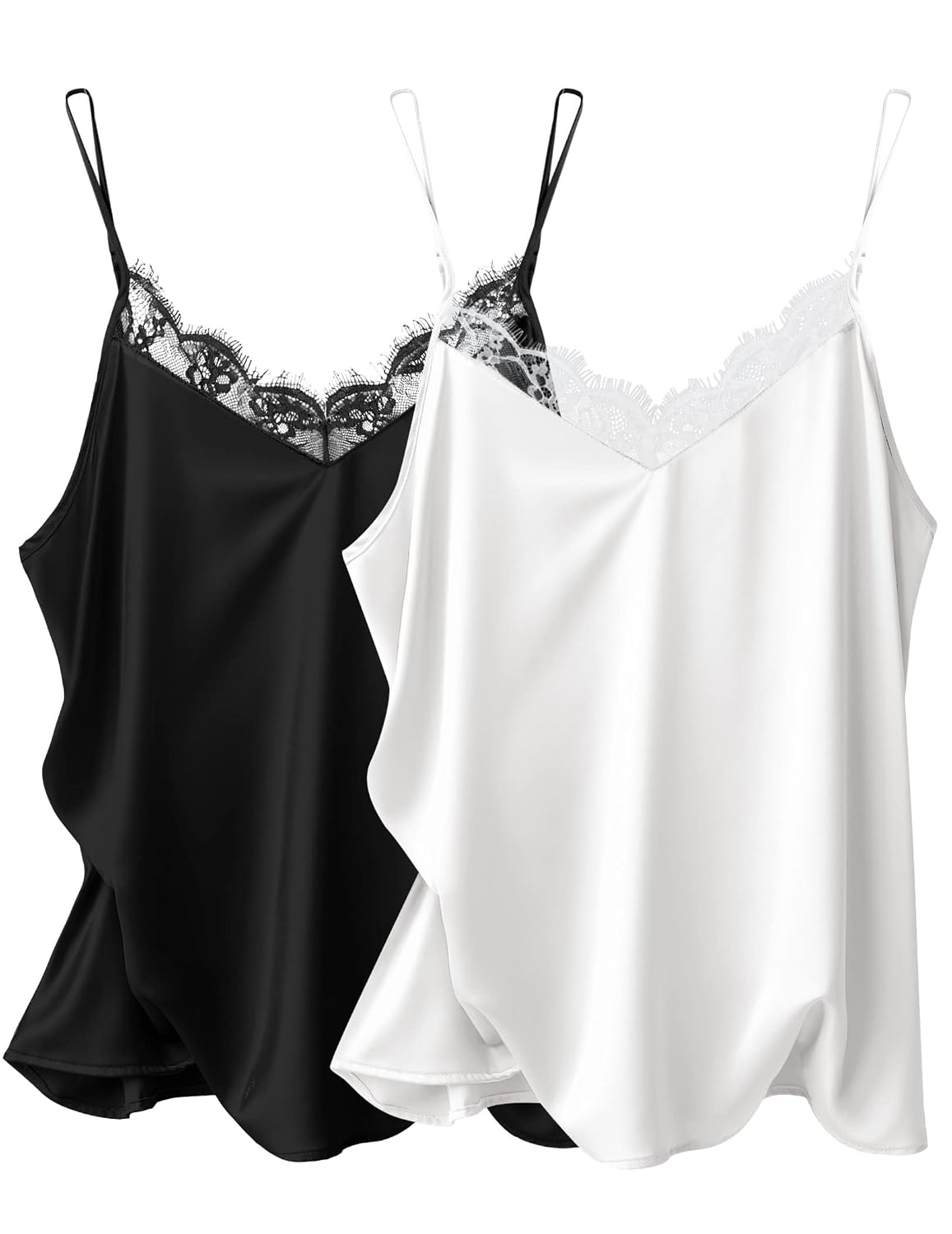 Ekouaer Satin Lace Camisole Pajama Top — image 7