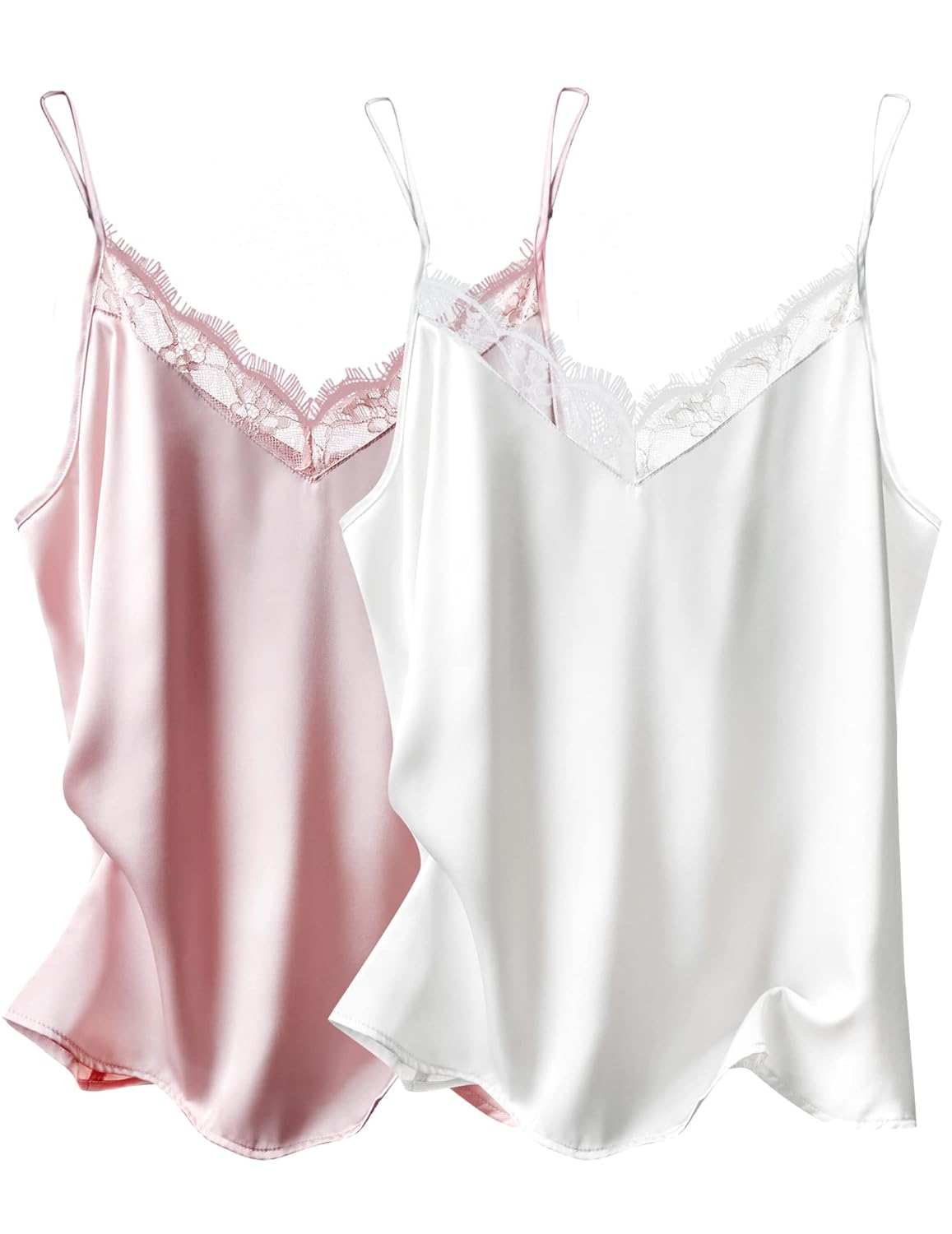 Ekouaer Satin Lace Camisole Pajama Top — image 8