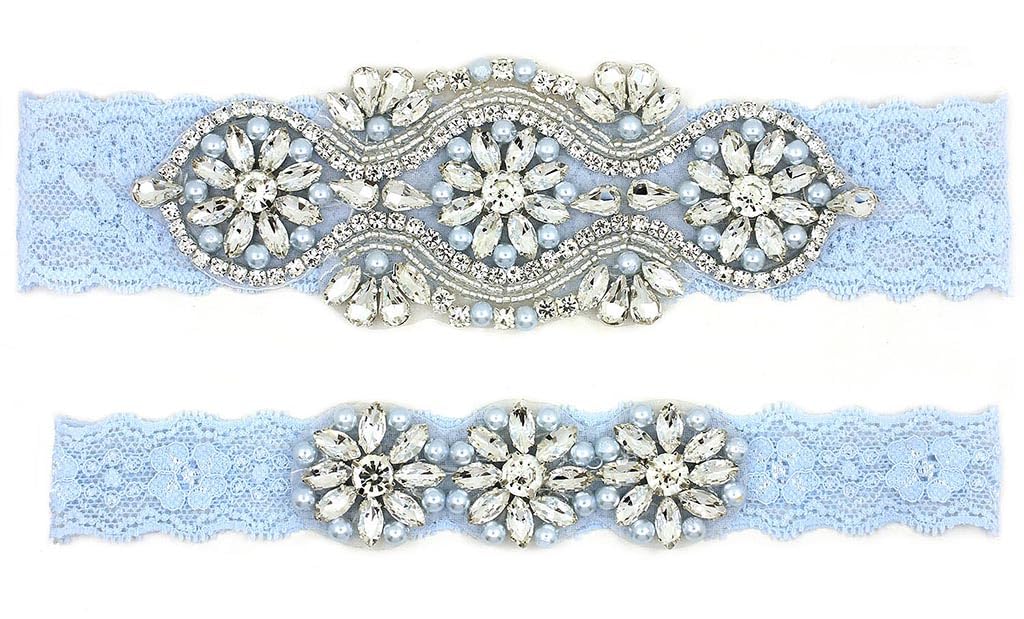 GARGALA Rhinestone Pearl Wedding Garter Set — image 2