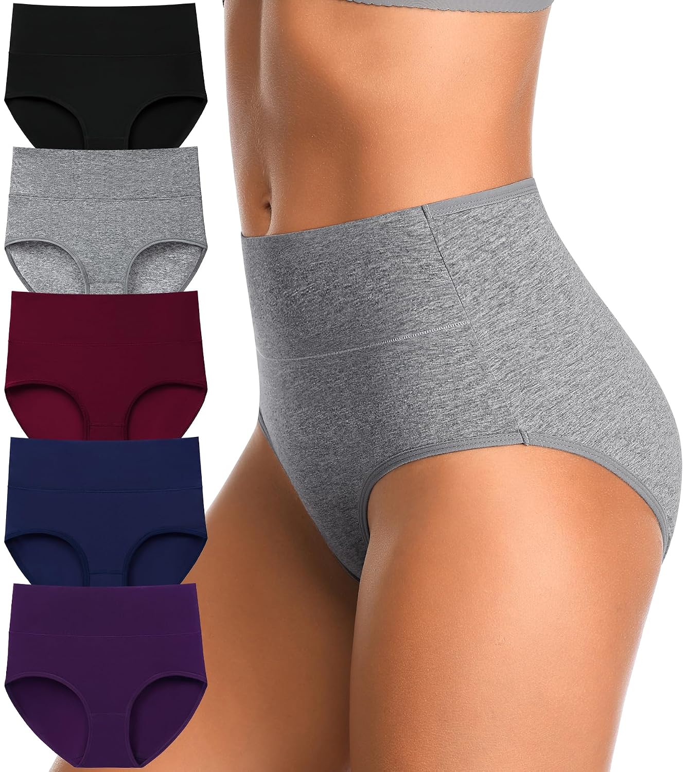 IROCUE High Waisted Postpartum Cotton Panties Multipack