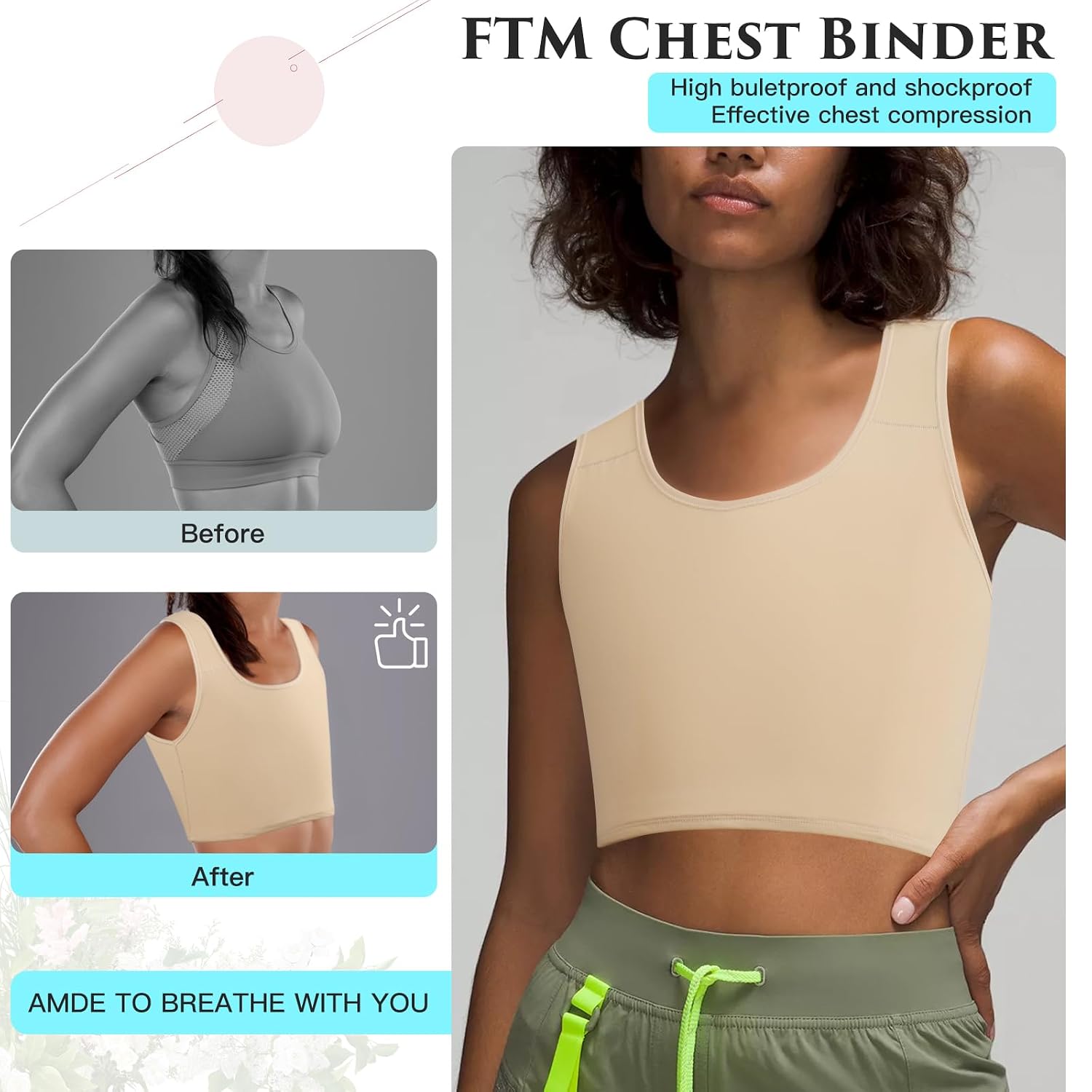 XUJI Half Chest Binder Compression Bra — image 2