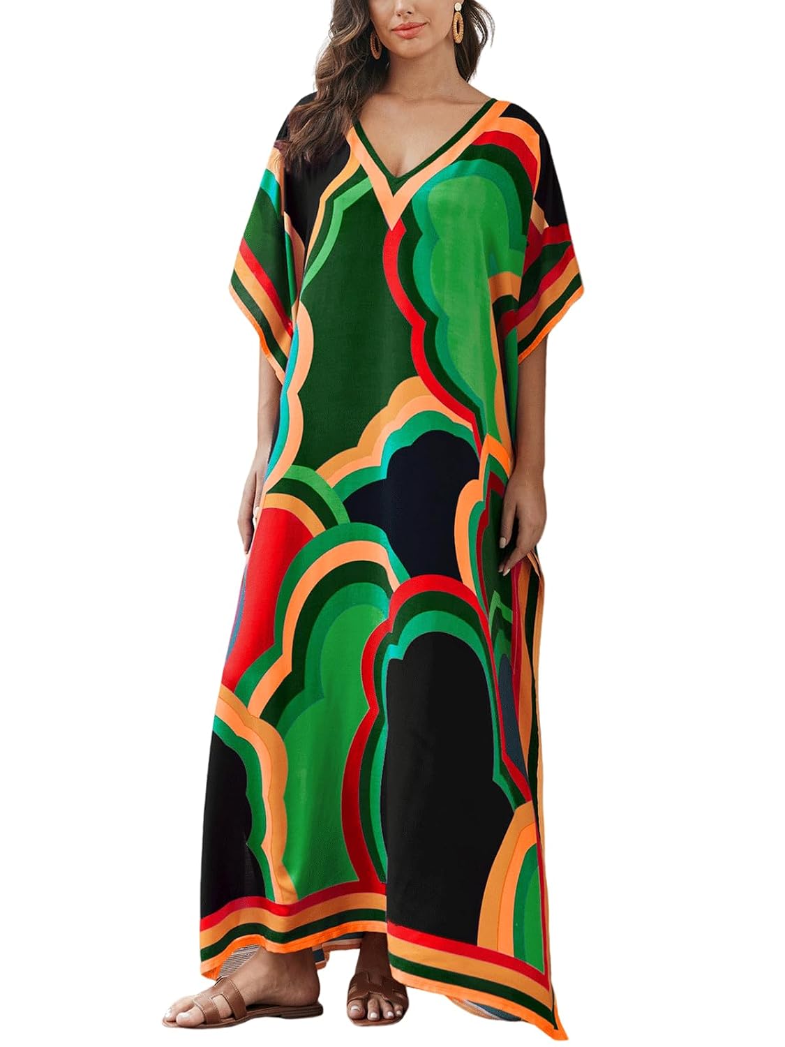 IMAGEKOPE Women's Plus Size Kaftan Cover Up