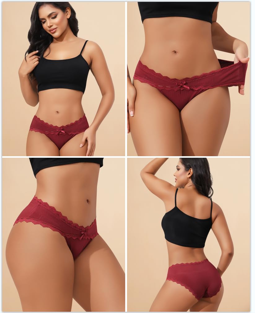 LEVAO Women's Cotton Cheeky Bikini Panties 6-Pack — image 2
