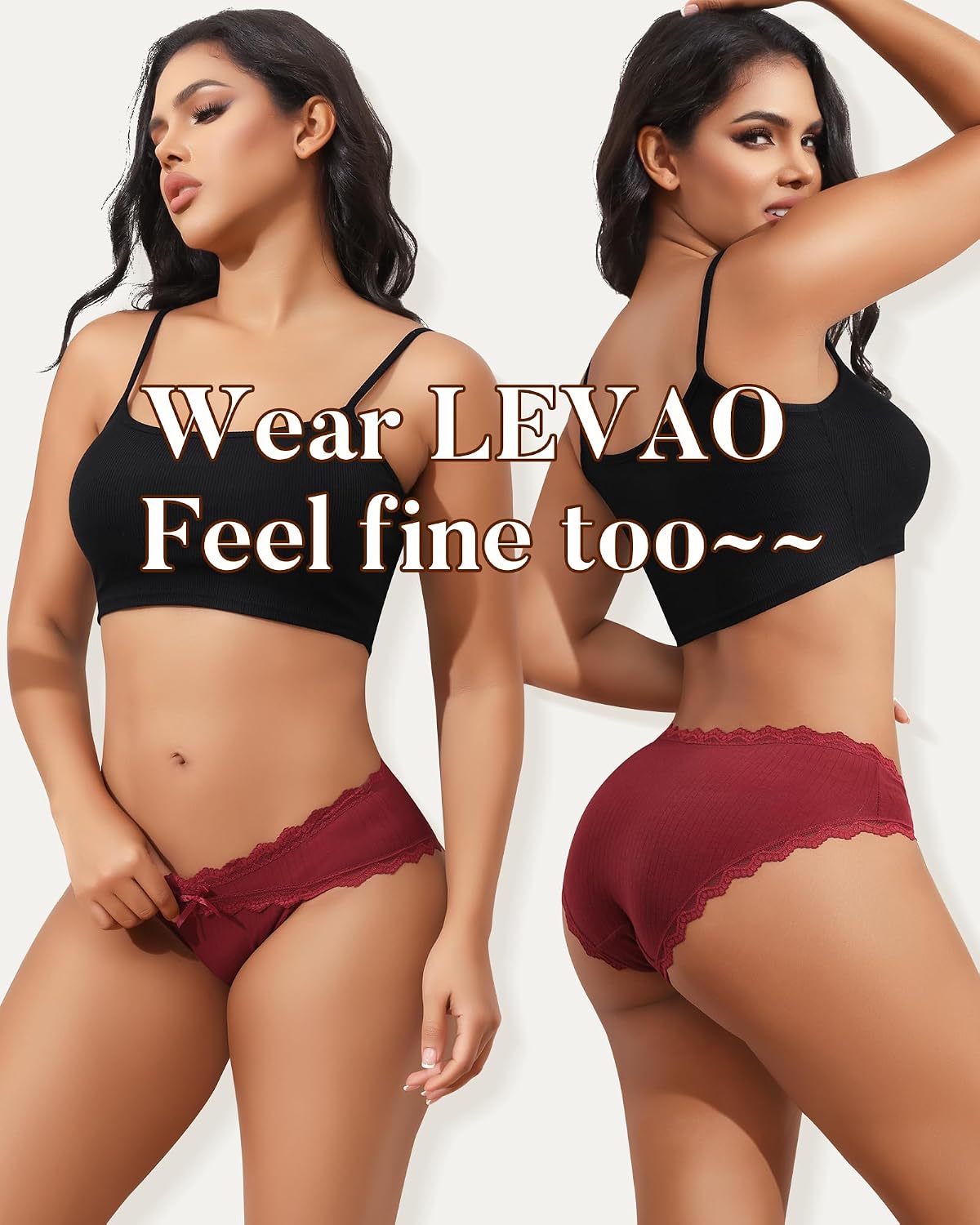 LEVAO Women's Cotton Cheeky Bikini Panties 6-Pack — image 7
