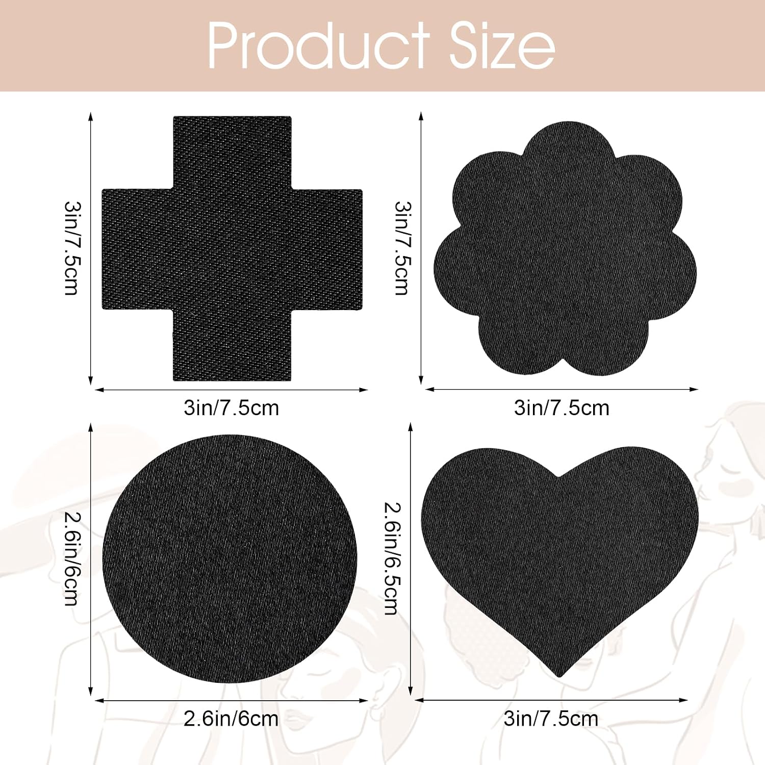 Sibba Disposable Satin Nipple Covers Pasties — image 2