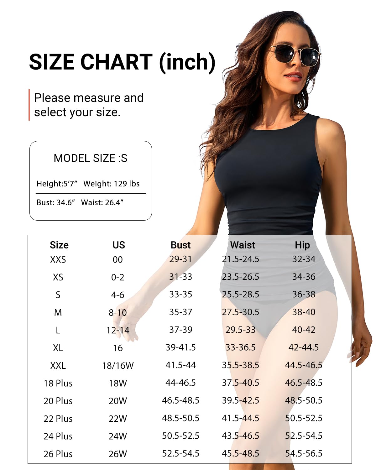 Daci Women's Tummy Control Tankini Swim Top — image 6