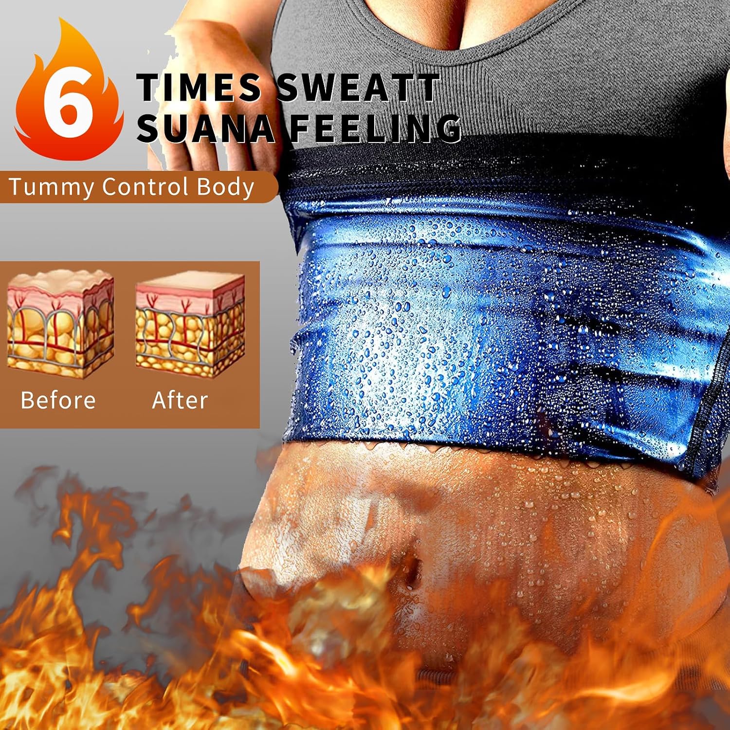 BODYSUNER Waist Trimmer Sweat Belt for Women — image 2