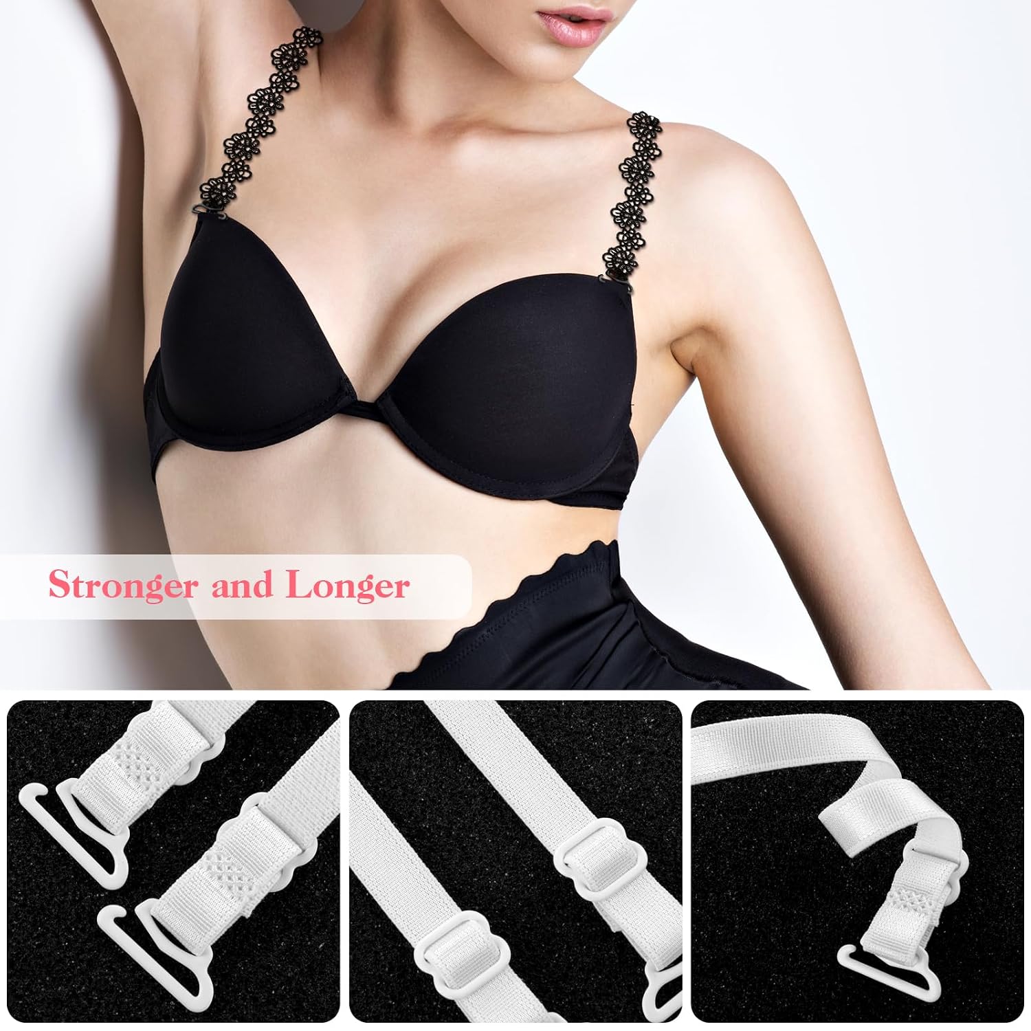Abeillo Non-Slip Lace Bra Straps for Women — image 3
