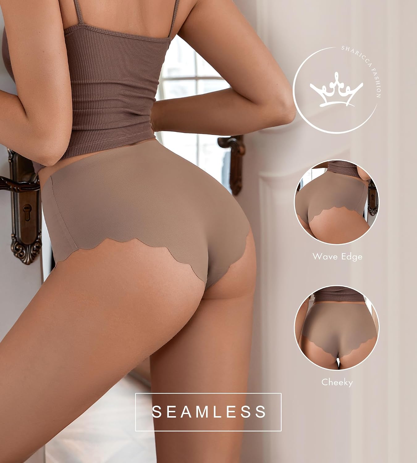 SHARICCA Seamless High Waisted Cheeky Panties Pack — image 4