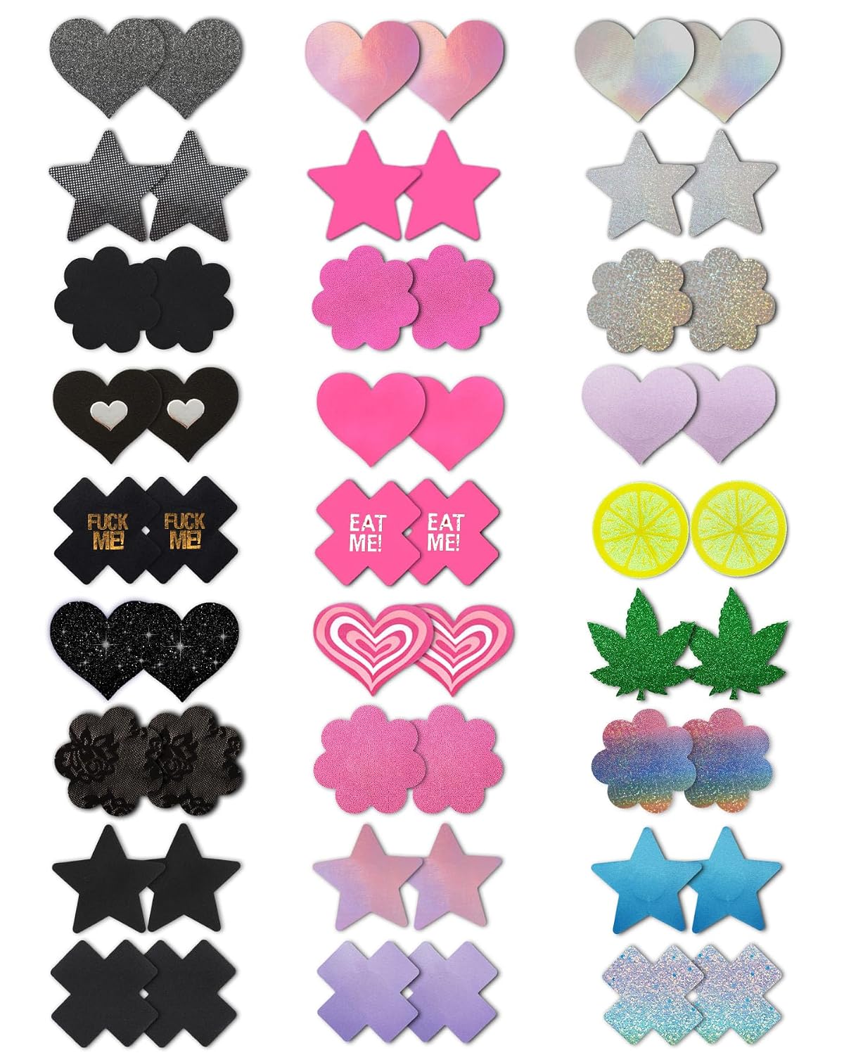 CICKEE Multicolor Glitter Nipple Covers Pack