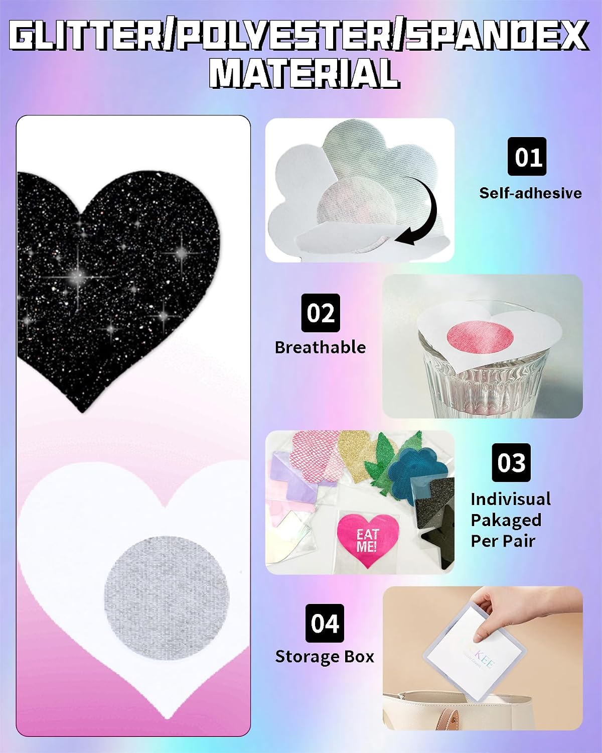 CICKEE Multicolor Glitter Nipple Covers Pack — image 2