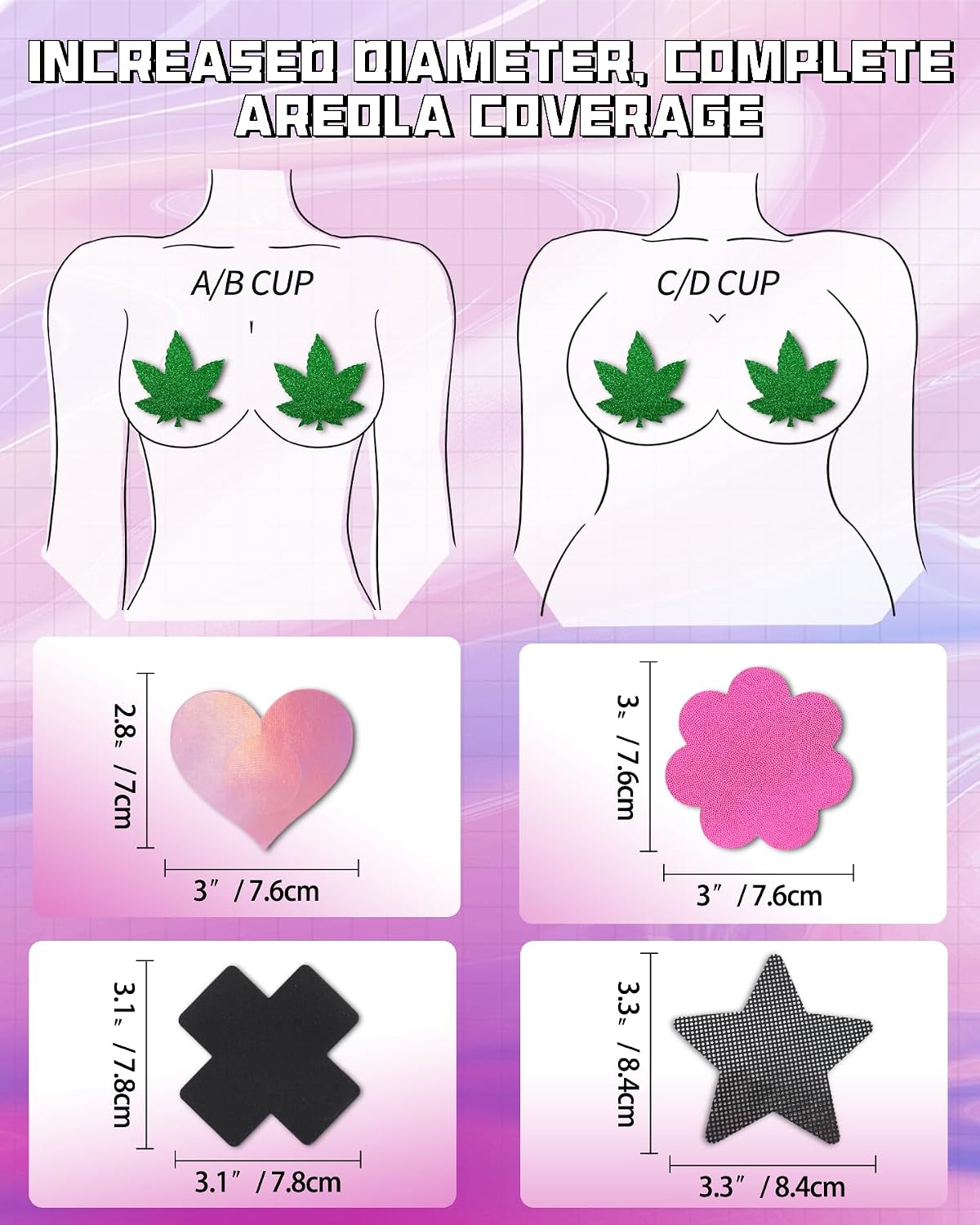 CICKEE Multicolor Glitter Nipple Covers Pack — image 3