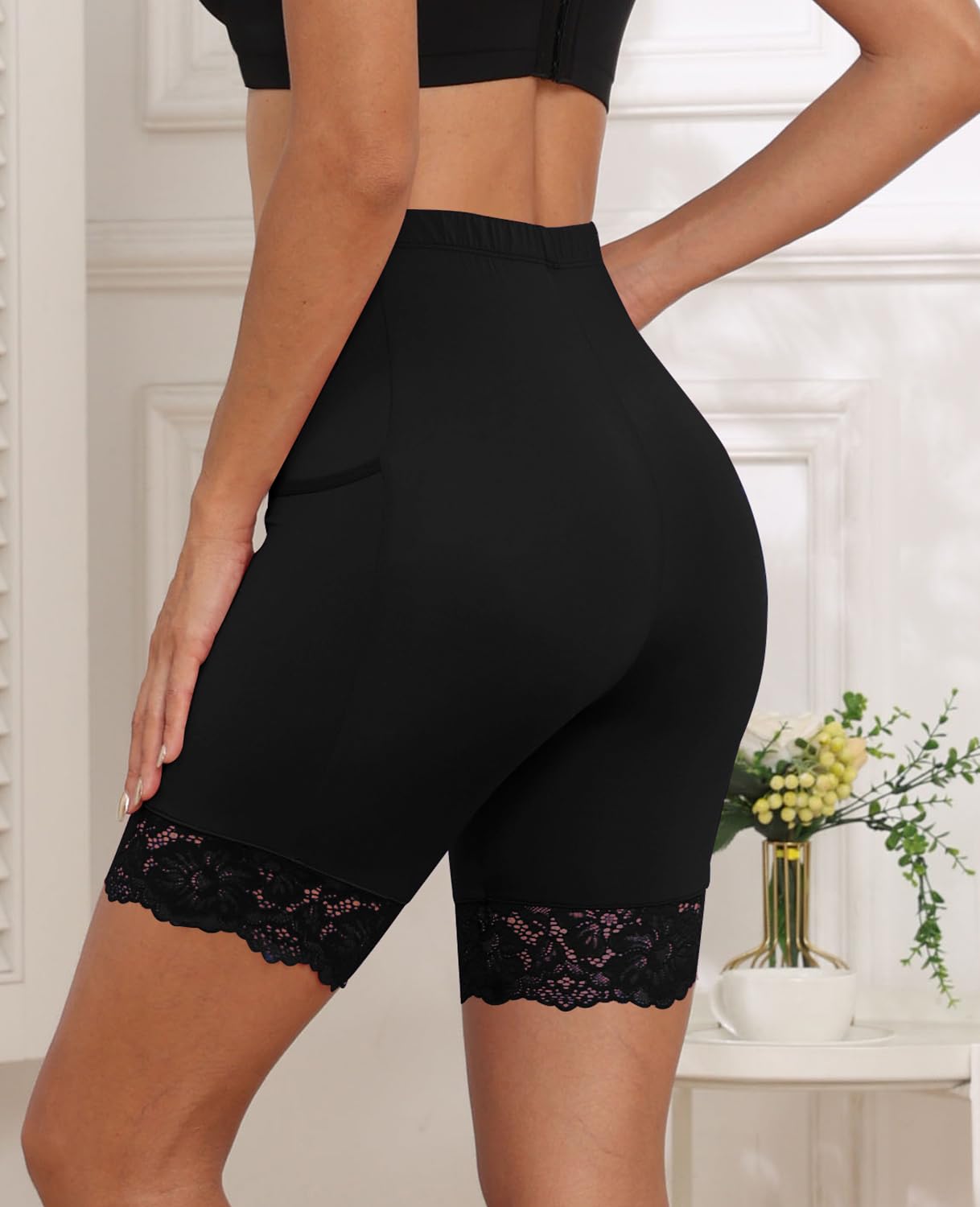 Satin Lace Slip Shorts for Women — image 5