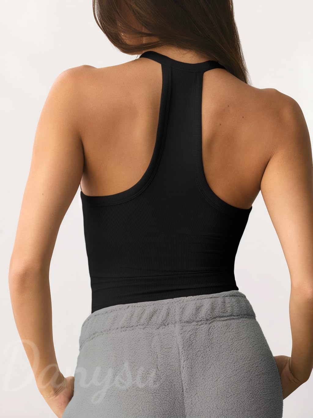 Danysu V Neck Racerback Padded Tank Top — image 2