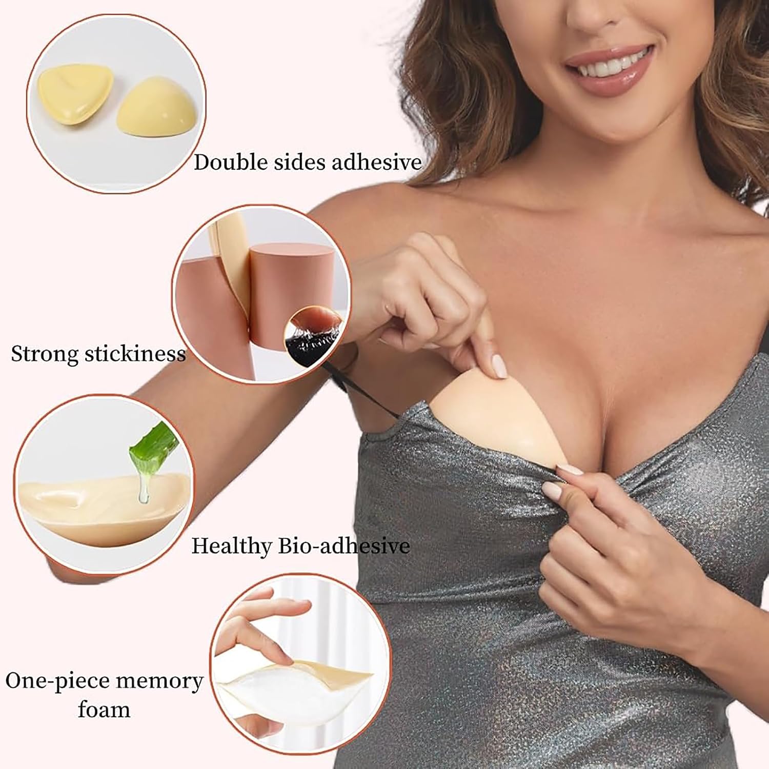 Double-Sided Adhesive Bra Padding Inserts — image 3