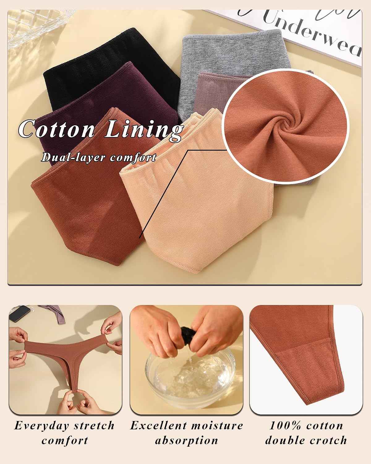 READY TO LOVE Cotton Thong 6-Pack for Women — image 4