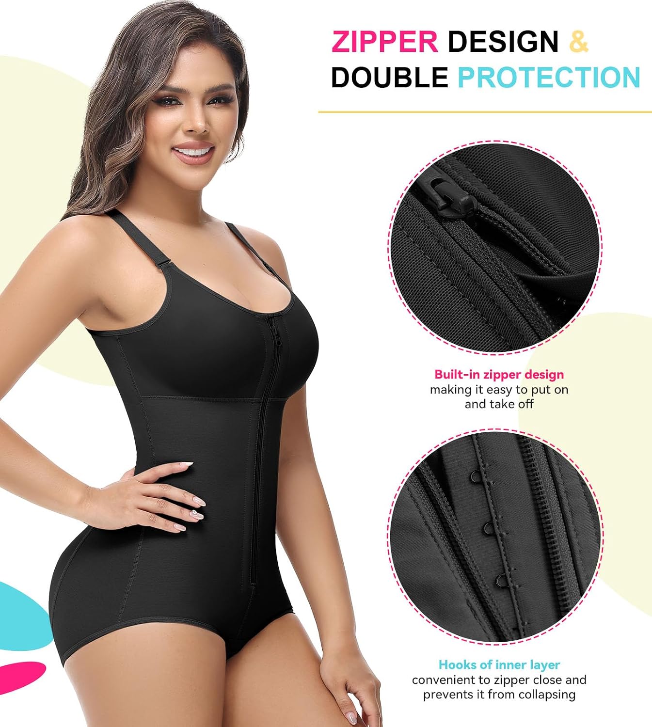 SHAPSHE Fajas Body Shaper with Bra Zipper — image 3
