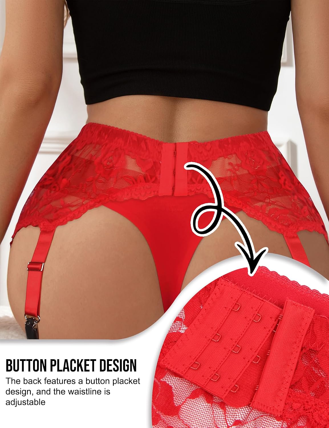 ohyeah 6-Strap Lace Garter Belt for Women — image 3